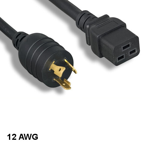 10x 10ft Black High Voltage Power Cord NEMA L5-20P/IEC60320 C19 12AWG 20A/125V