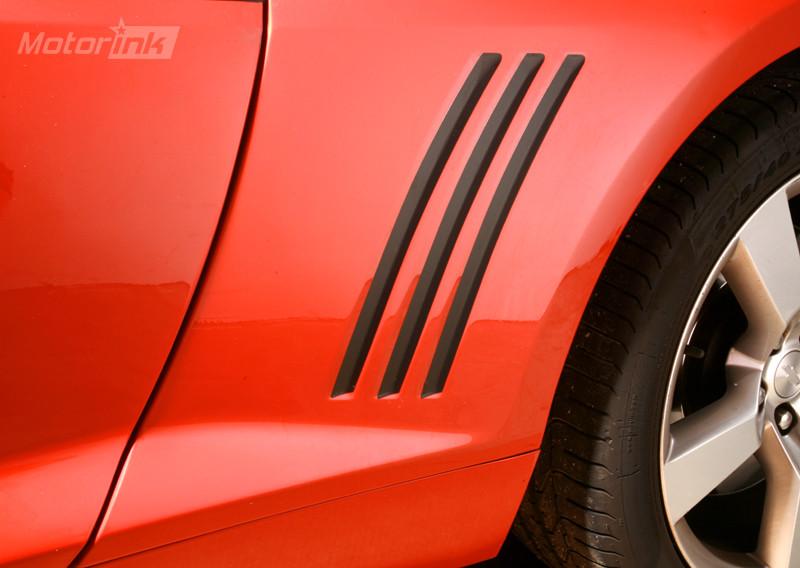 Set Di 6 Strisce Adesive Per Prese D'aria Laterali Per Chevy Camaro 2010-2015 | Decalcomanie In Vinile Nero/rosso