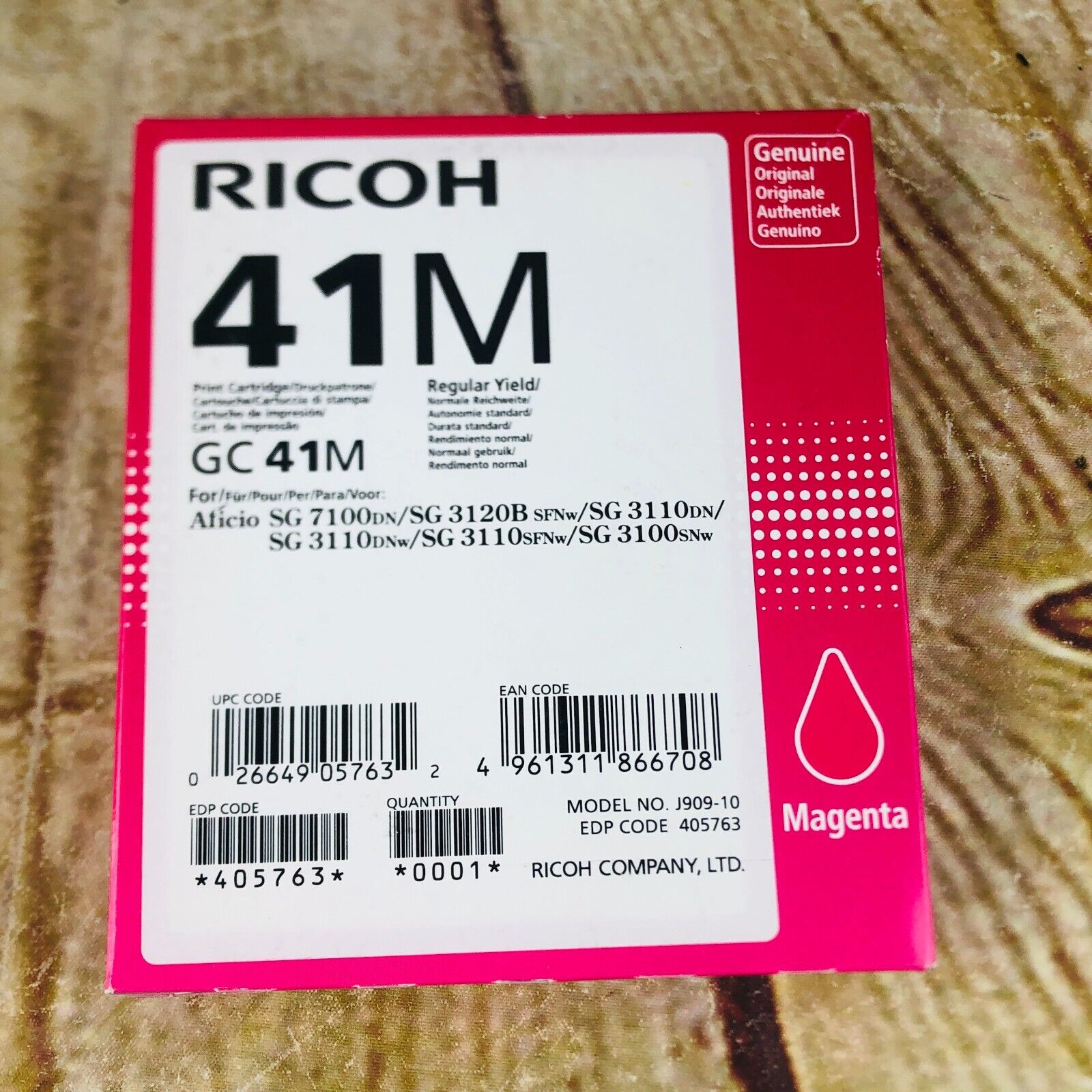 New Genuine Ricoh  41M  Ink Cartridge