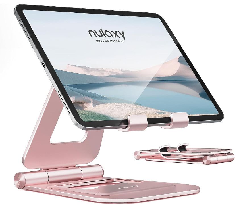 Dual Stand Fully Adjustable Desktop Tablet Holder Accessories for Office Kindle