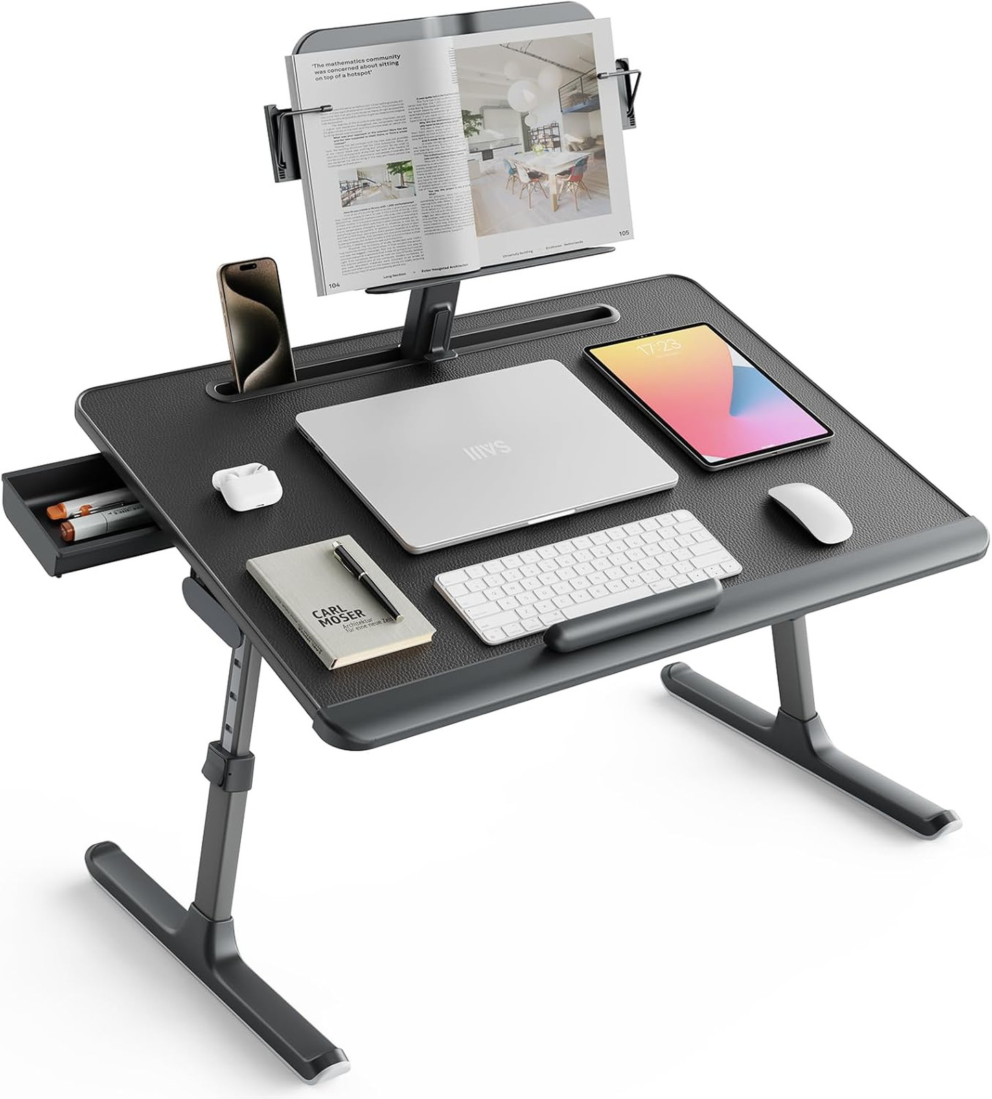 Laptop Desk for Bed XXL with Adjustable Height and Angle, Ultra Sturdy
