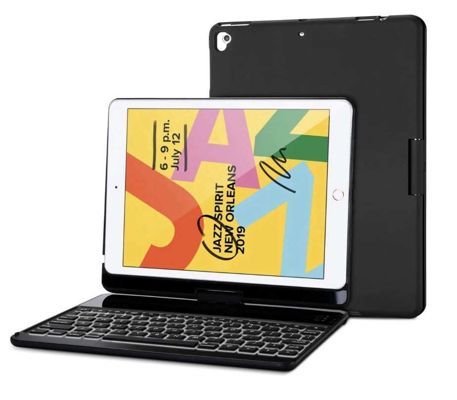 ProCase 360° Rotation Backlit Keyboard Case for iPad 10.2"(9/8/7th), Black