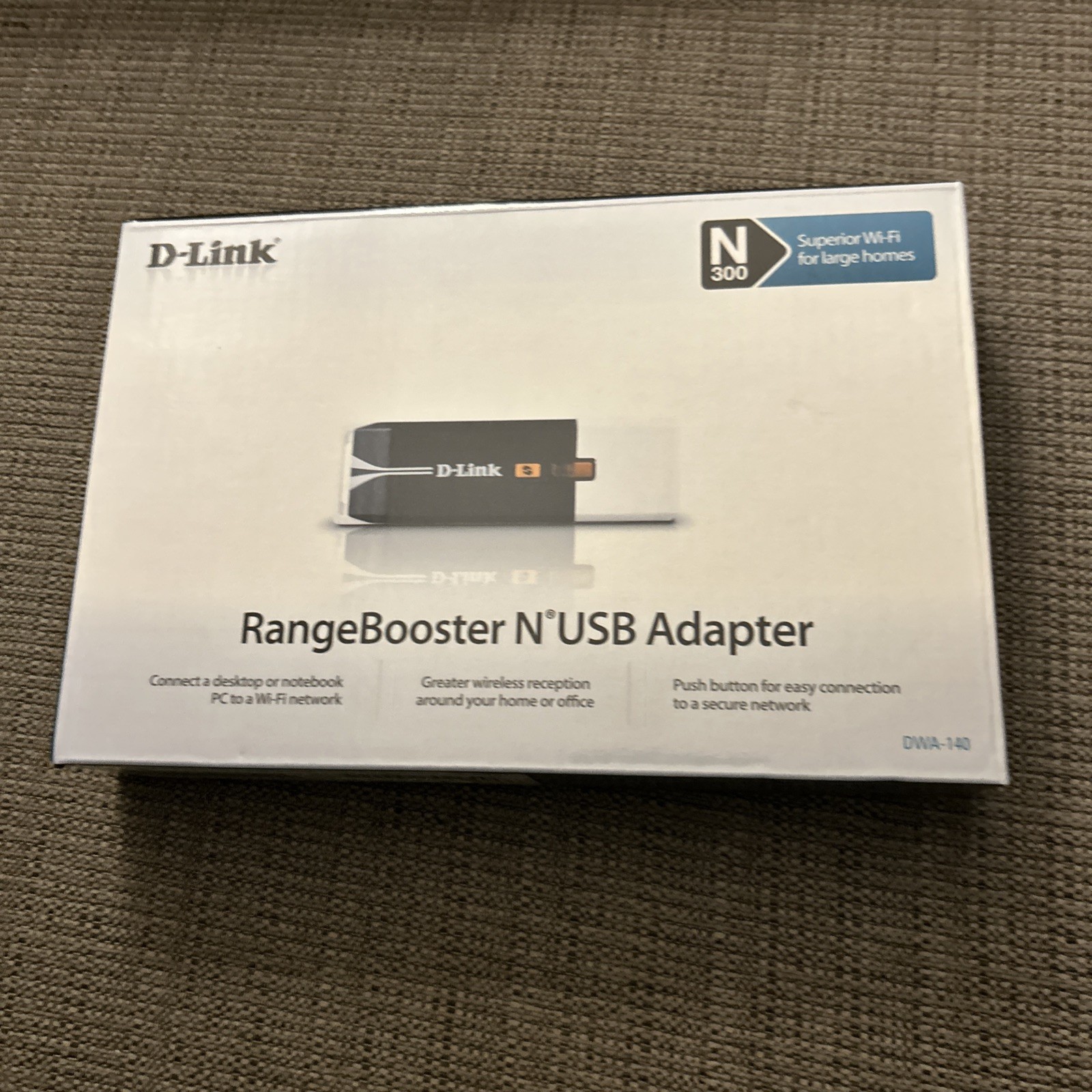 NEW SEALED D-Link Range Booster N USB Adapter DWA-140 N300 Rangebooster for WIFI
