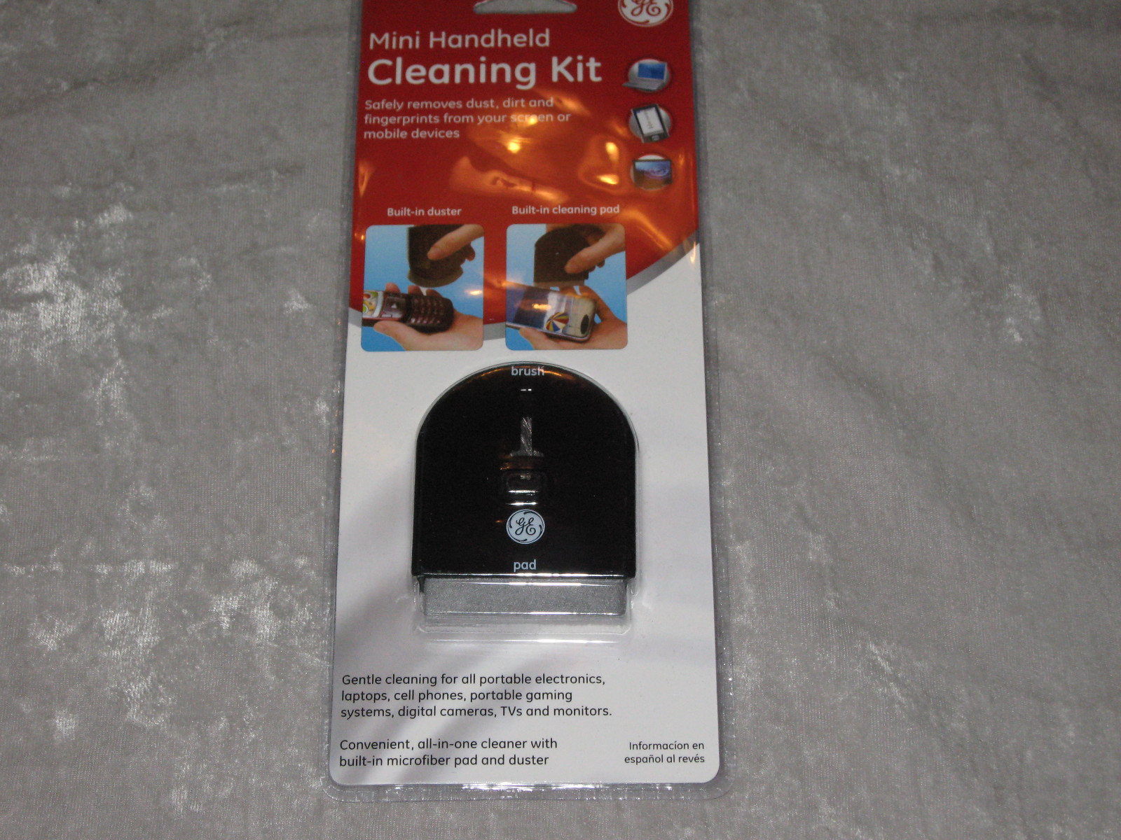 GE Mini Handheld Cleaning Kit Dust Dirt Fingerprints Screen Mobile Device NEW