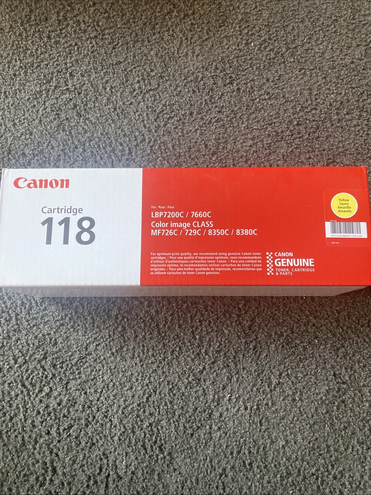 Genuine Canon Color Image Class Cyan Toner Cartridge 118