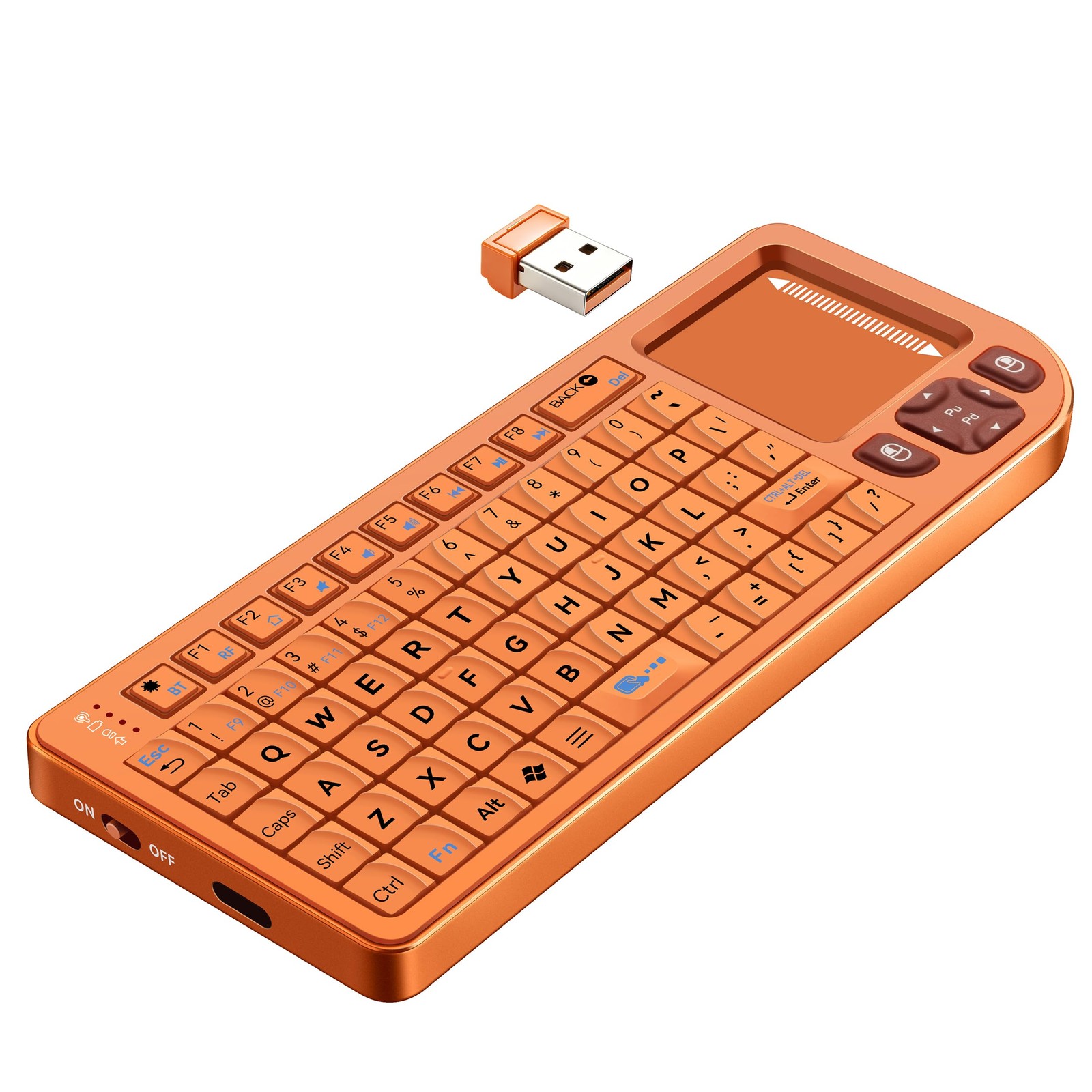 K809 Mini Wireless Keyboard with Touchpad, Easy Media Control - Orange