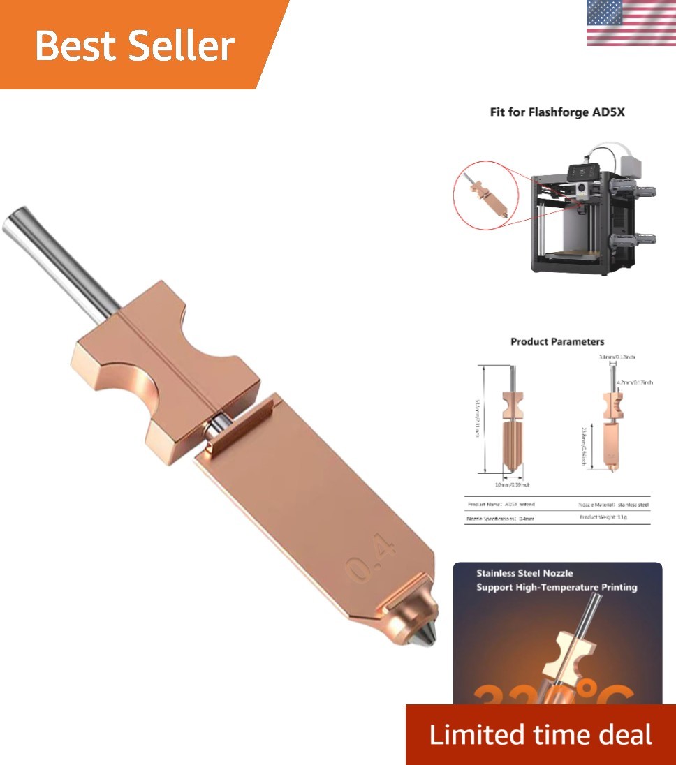 Precision 0.4MM Hotend Nozzles for Flashforge AD5X - Smooth, No-Leak Performance