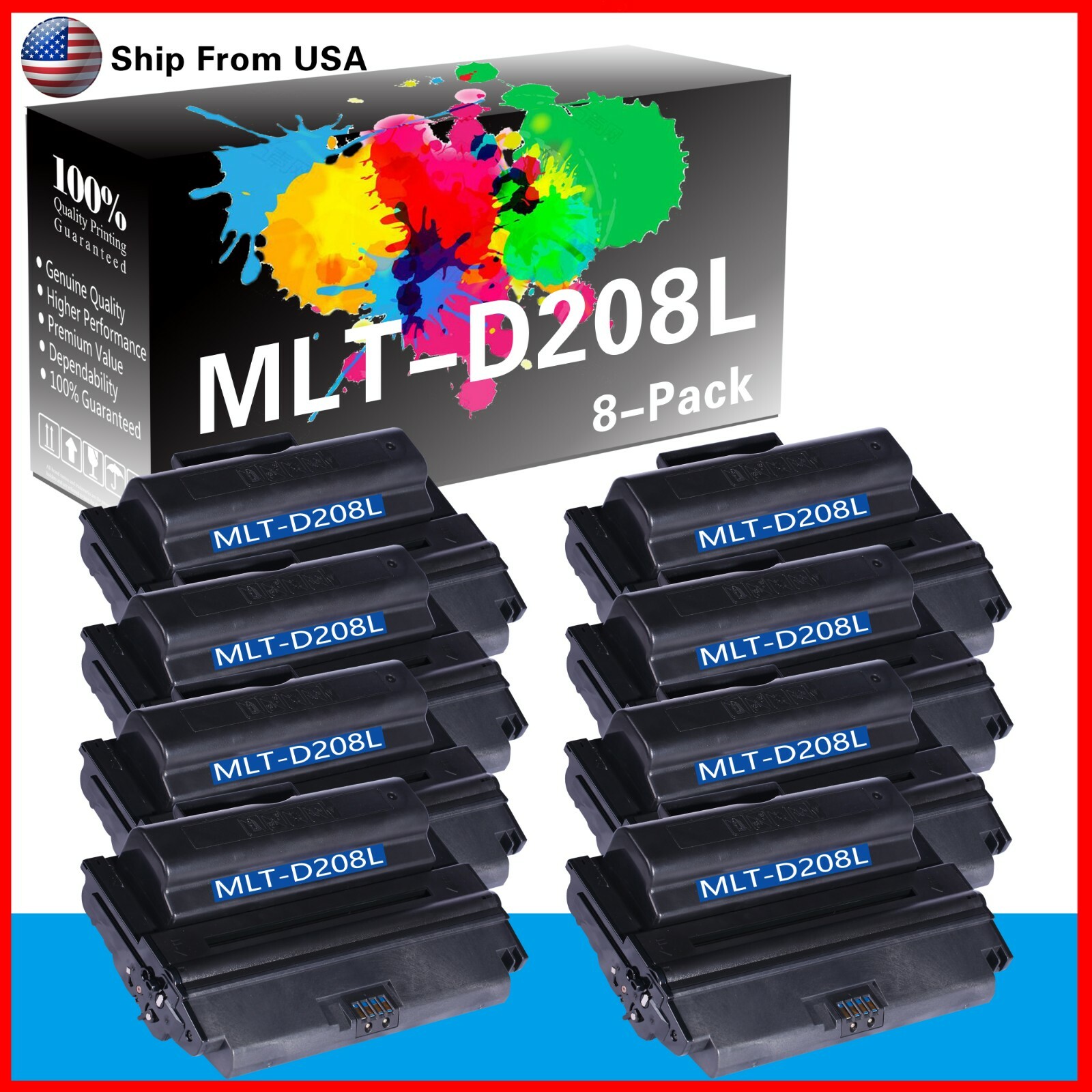 8PK MLT-D208L D208L Toner Cartridge for Samsung SCX-5635FN