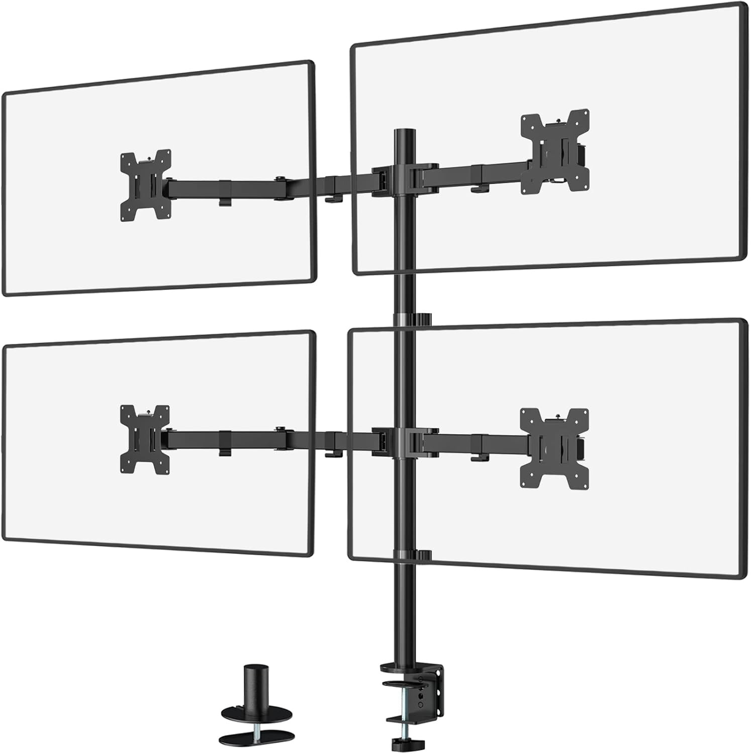WALI Quad Monitor Desk Mount, 4 Monitor Stand Fits Heavy Duty Computer Screen up