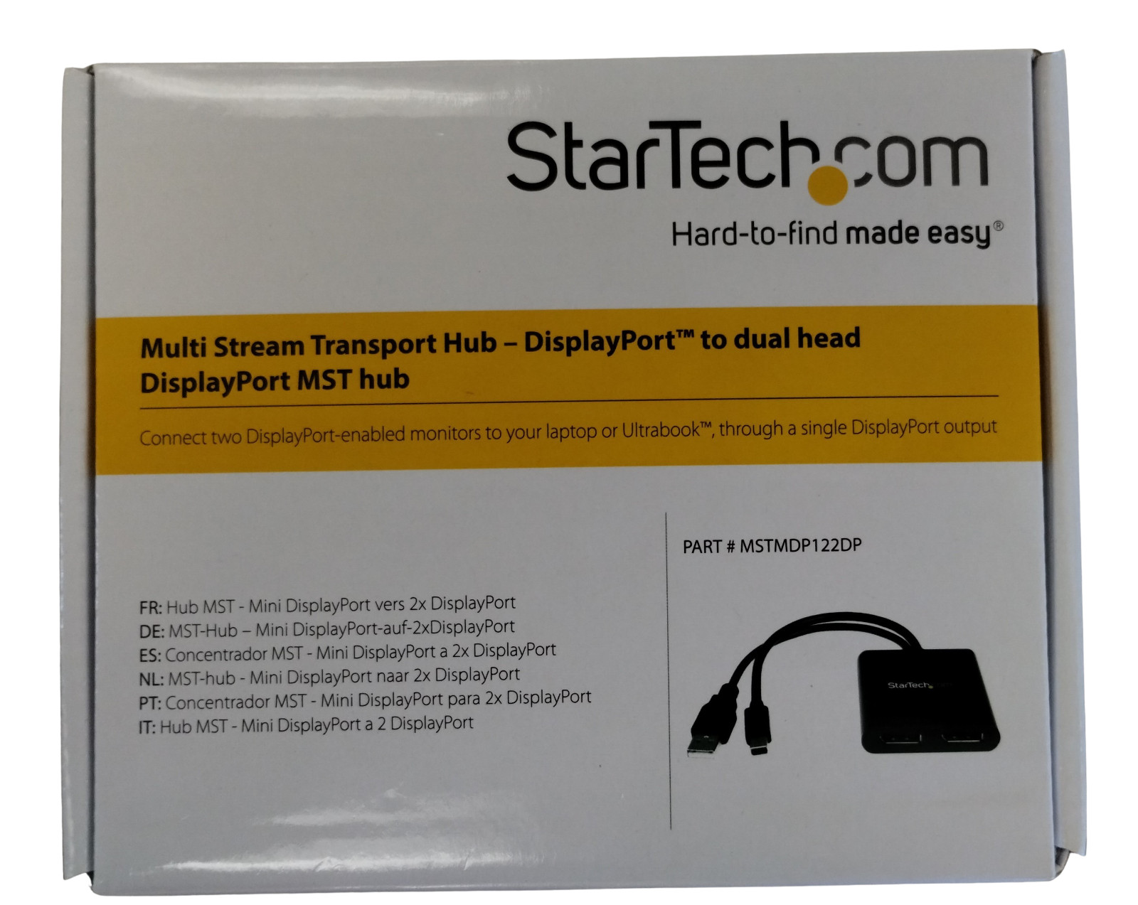 StarTech Mini-DisplayPort to 2 DisplayPorts Multistream Hub MSTMDP122DP