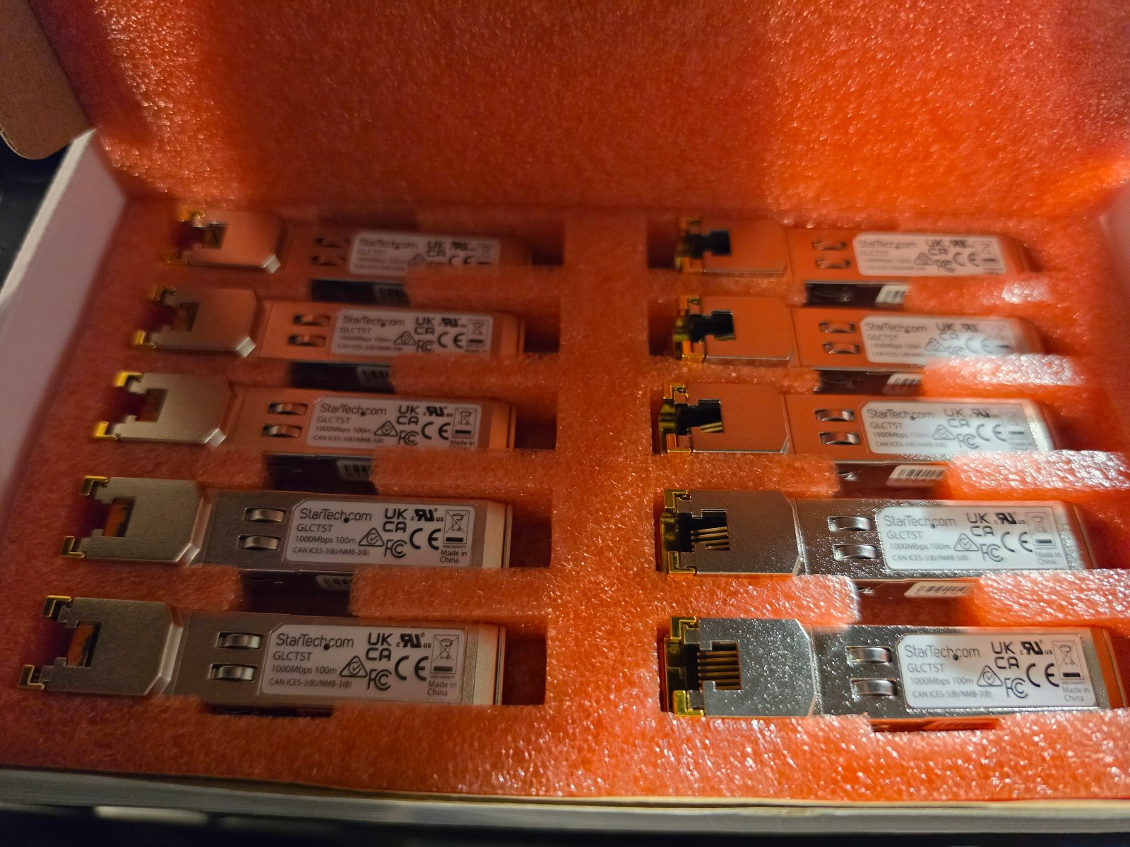 StarTech Cisco GLC-T Compatible Gb RJ45 Copper SFP Transceiver Module 10 Pack