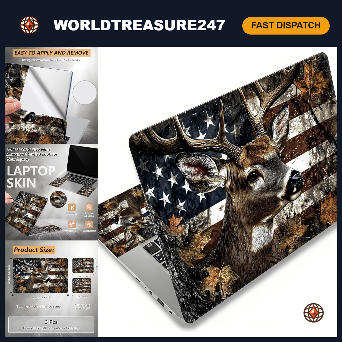 Universal Laptop Skin Sticker 12.1"-15.6" | Waterproof Scratch-Resistant Decal |