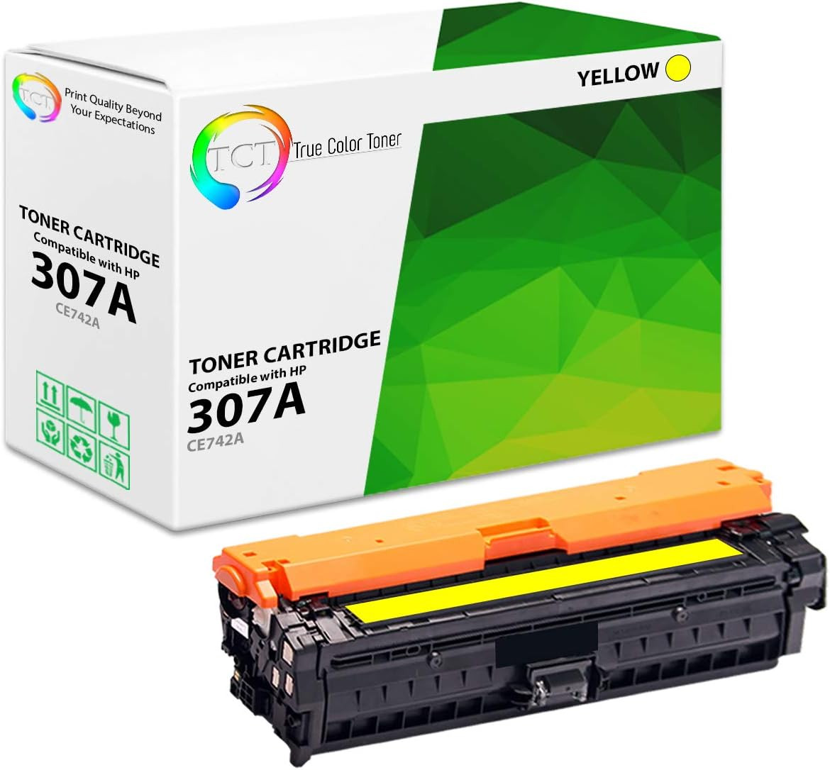 TCT Premium Compatible Toner Cartridge Replacement for HP 307A CE742A Yellow Wor