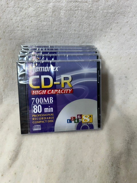 Memorex CD-R 700MB 80 Min Blank Recordable Discs Lot of 5 New Factory Sealed Pk