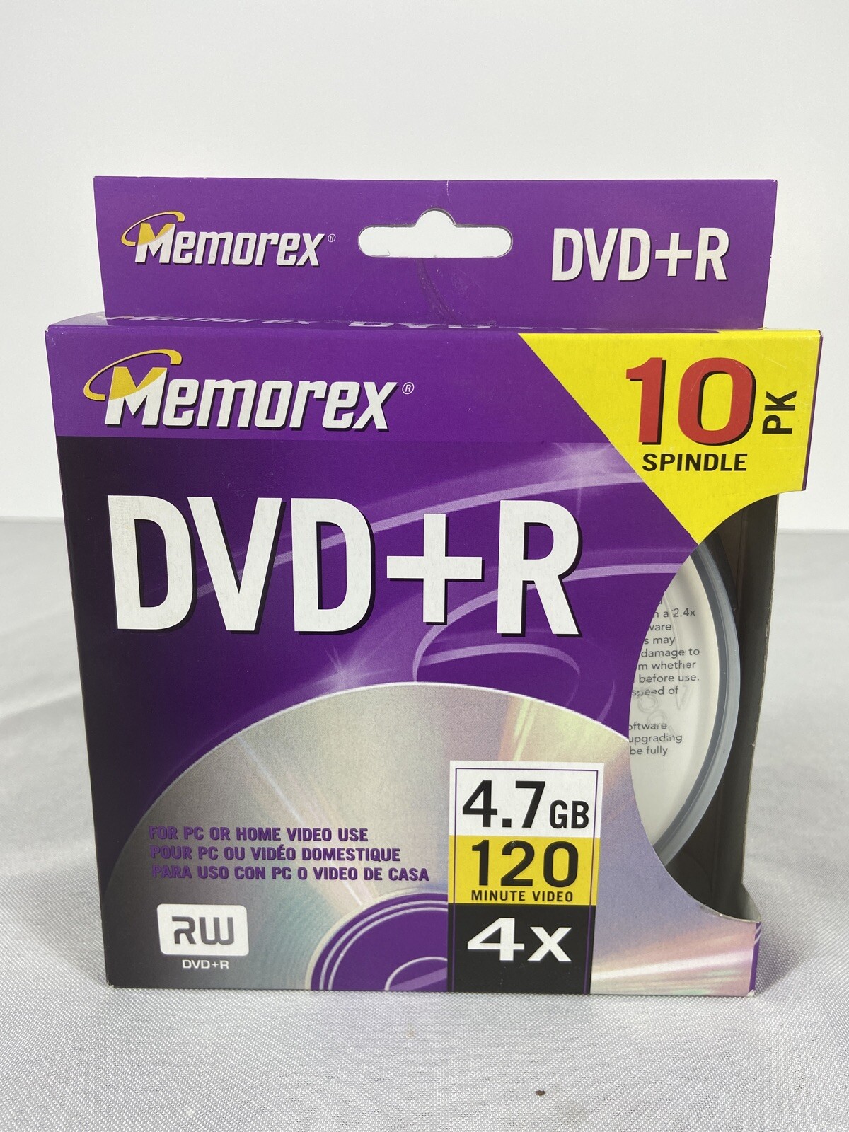 MEMOREX DVD+R 10 Pack 4X 4.7 GB 120 min RW Recordable Slim Jewel Case