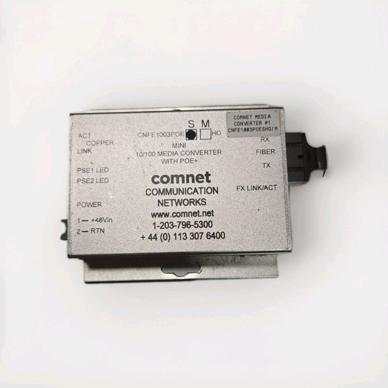 ComNet CNFE1003POES Hardened Media Converter, SC Connector, Fiber, 48V PoE B2