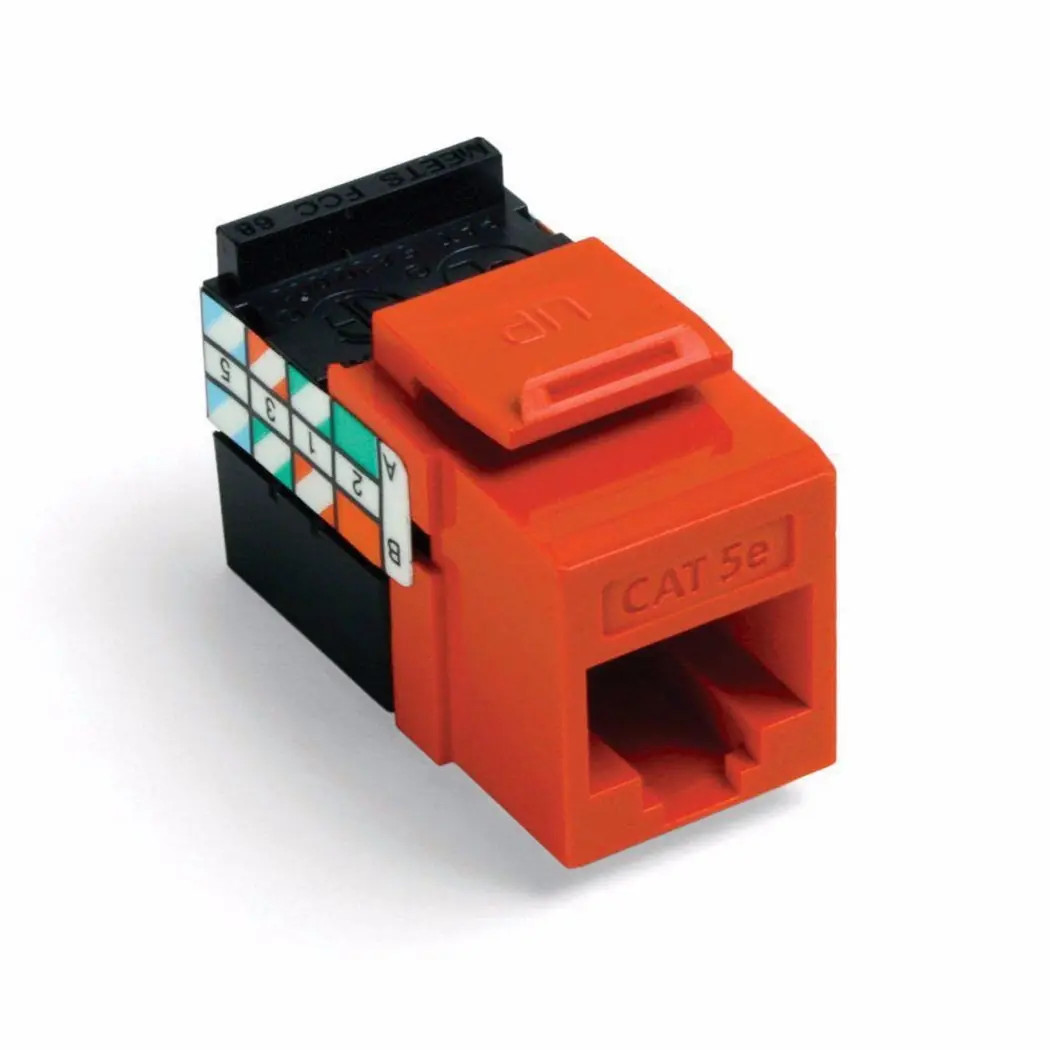 Leviton QuickPort GigaMax CAT 5e T568A-B Wiring Orange Narrow Design Connector