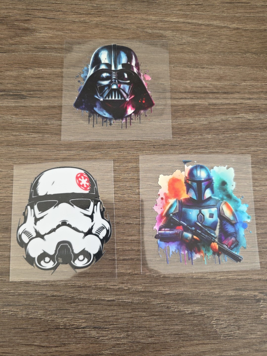 Star Wars Raised Full Color UV DTF Sticker Decals 3pc Set