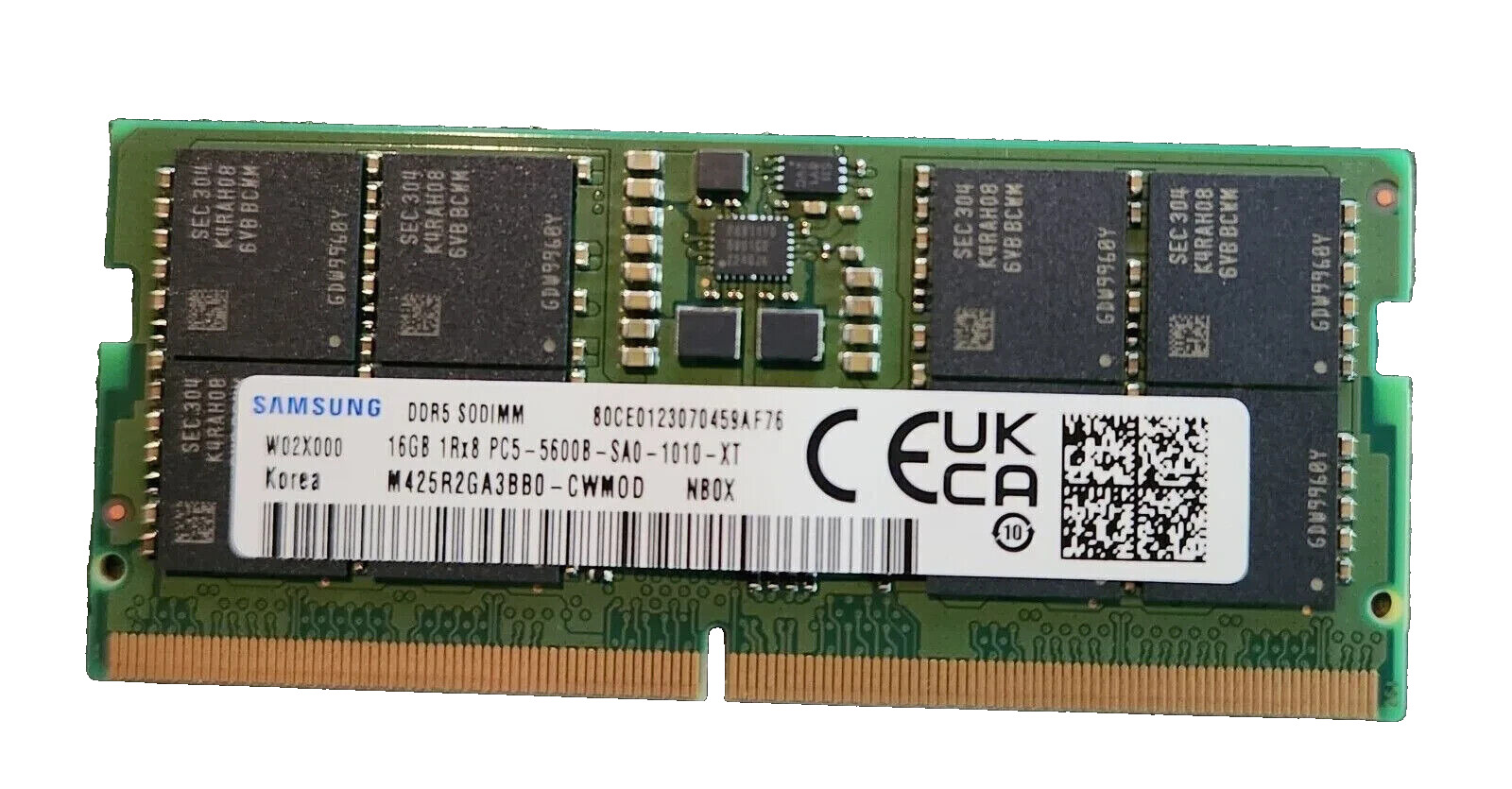 Samsung 16GB PC5-38400 DDR5 4800 MHz SODIMM Laptop Memory RAM M425R2GA3BB0-CQK