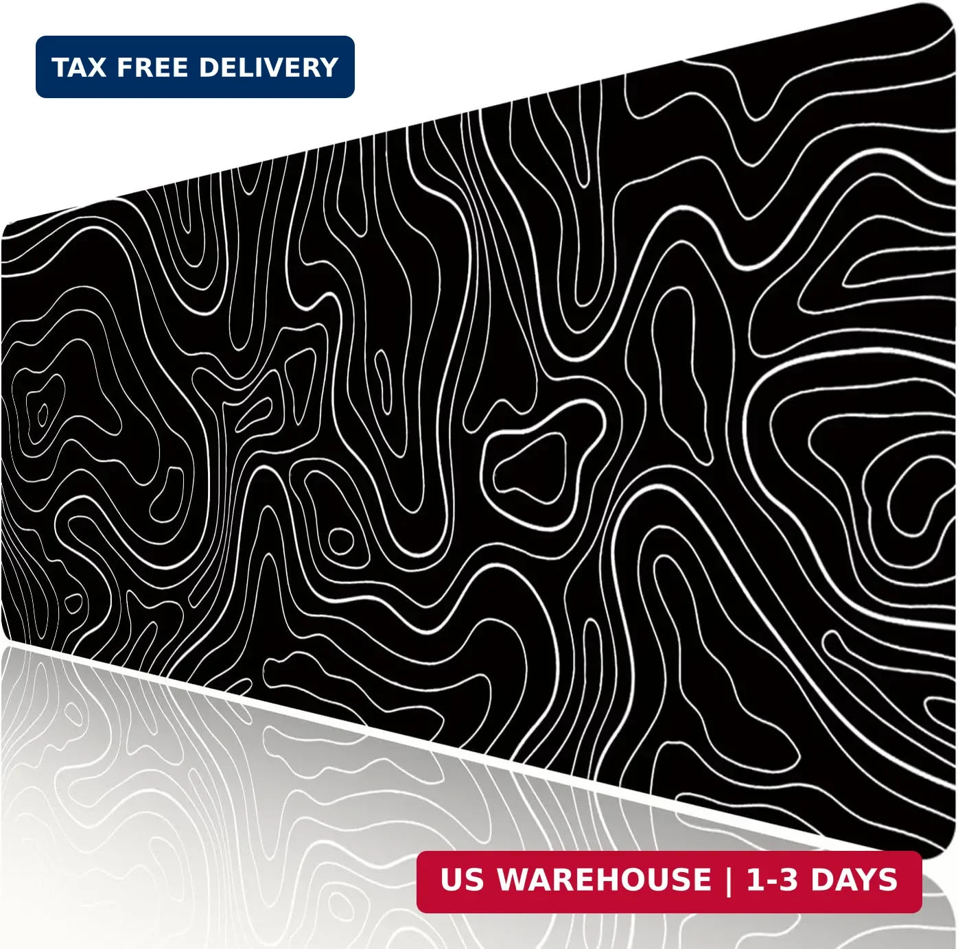 Black Topographic Large Gaming Mouse Pad Extended XXL(900 * 400 * 3MM) Mouse Mat