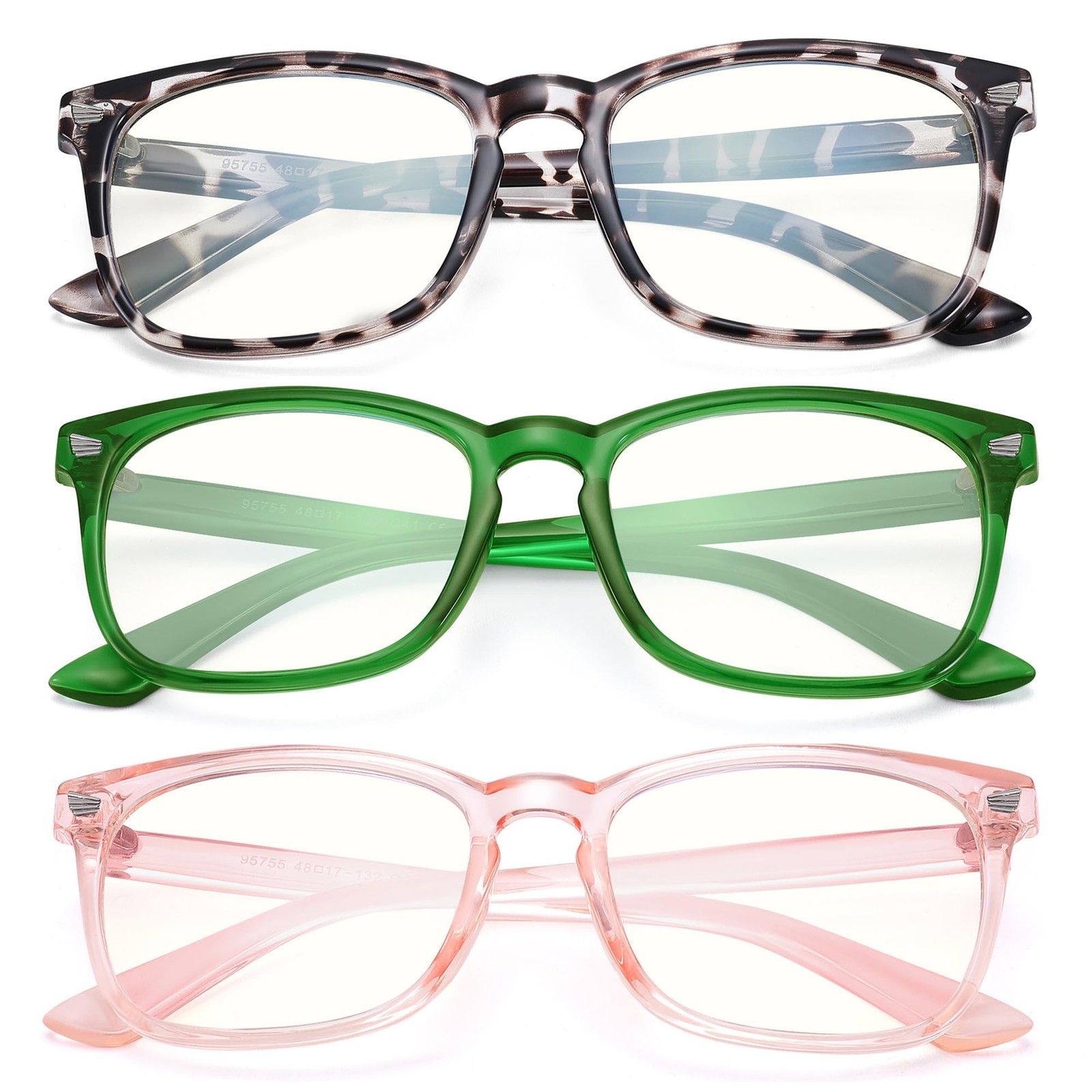 3Pack Blue Light Blocking Glasses for TR90 Unbreakable Computer Screen Glasse...