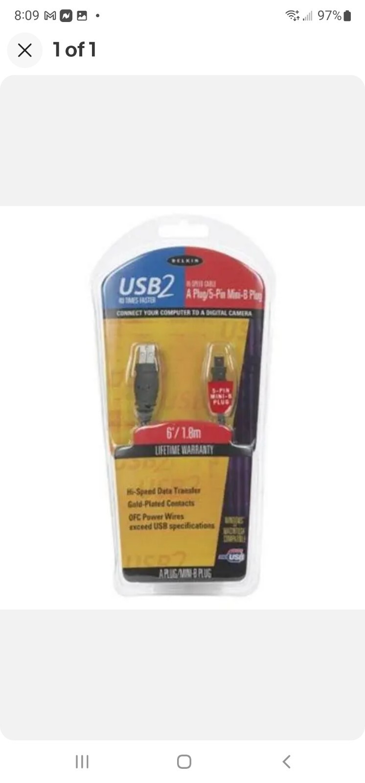 6FT USB A 5PIN MINI B DEVICE