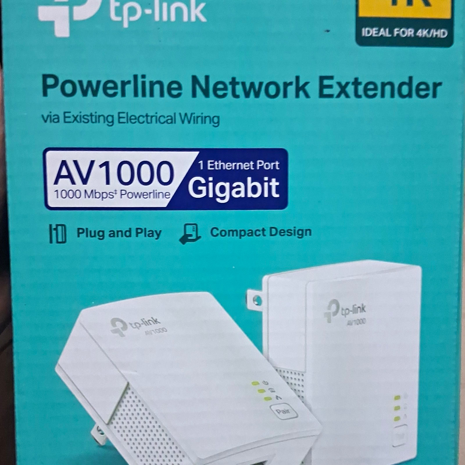 TP-Link TL-PA7017 KIT AV1000 Gigabit Powerline 2-Pack Plug & Play AES