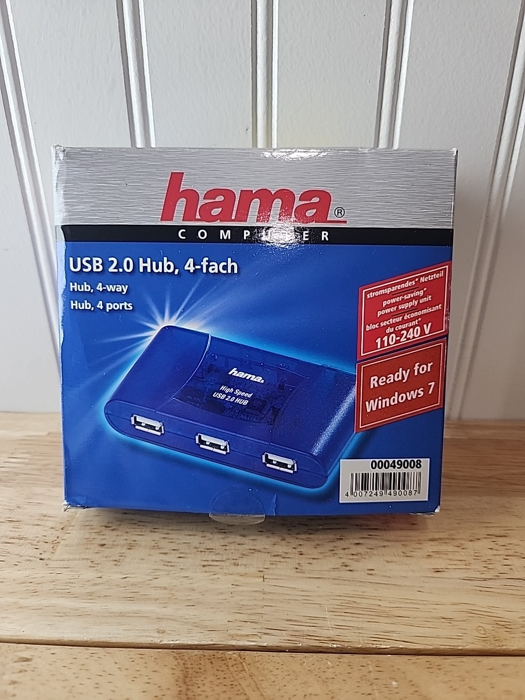 HAMA - 4 Port USB 2.0 Desktop Hub, Blue