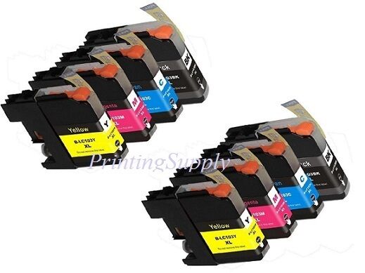 8PK New Hi-Yield Ink For Brother LC103 XL LC101 MFC-J470DW J475DW DCP-J132W J152