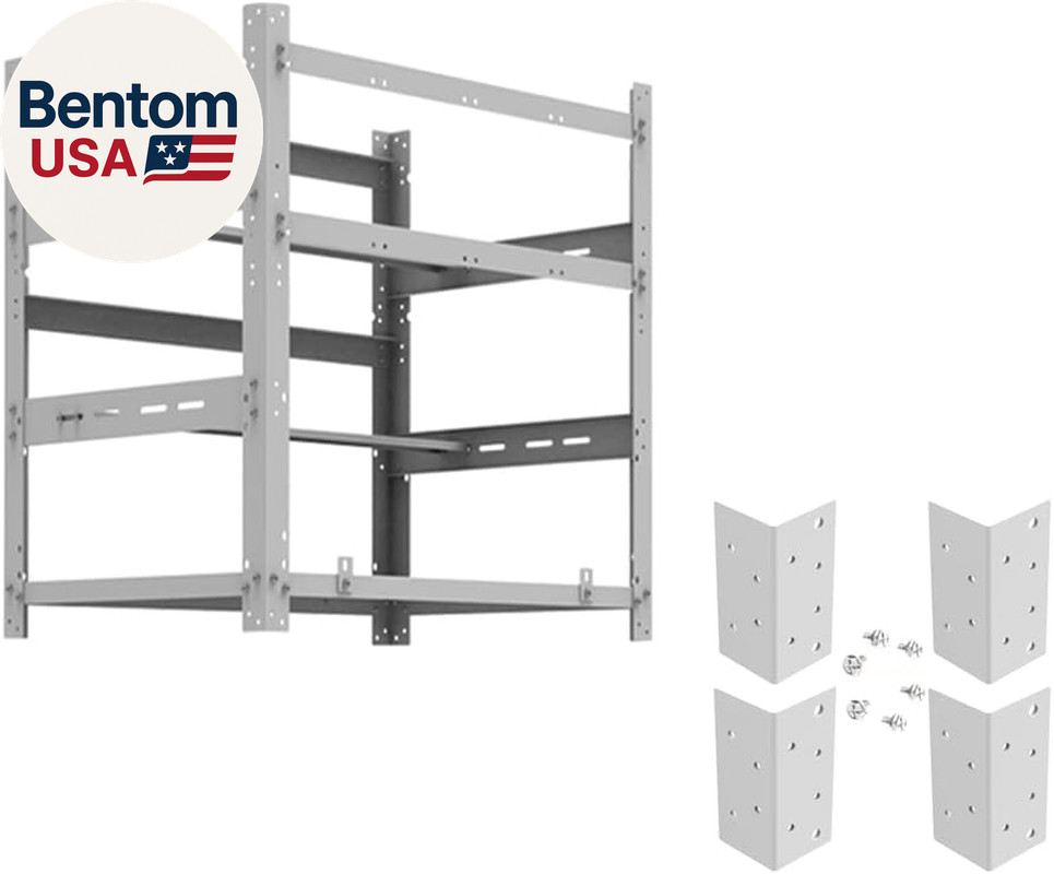 The Sluice V.2 12 GPU Mining Rig Frame and 4 Pcs of Stacking Brackets (White)
