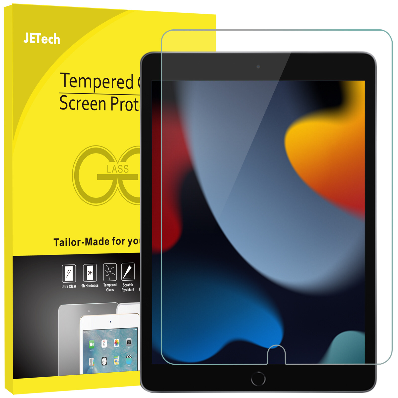 Screen Protector for iPad 9 8 7 (10.2-Inch, 2021/2020/2019 Model), 1-Pack