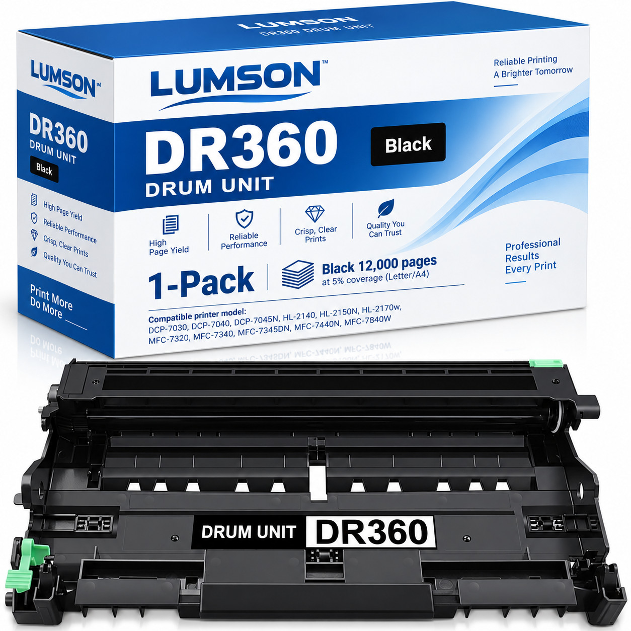 DR360 Drum Unit  1 Pack Compatible for DR360 DR-360 DCP-7045 MFC-7340 HL-2140