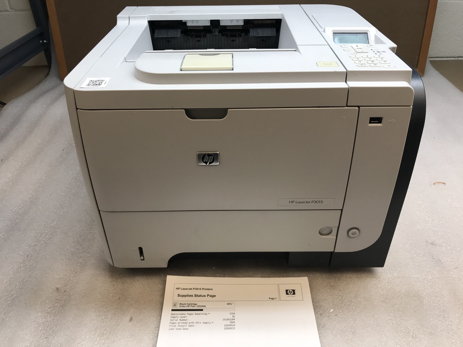 HP Laserjet P3015 Monochrome Laser Workgroup Printer - 128K Page Count Tested