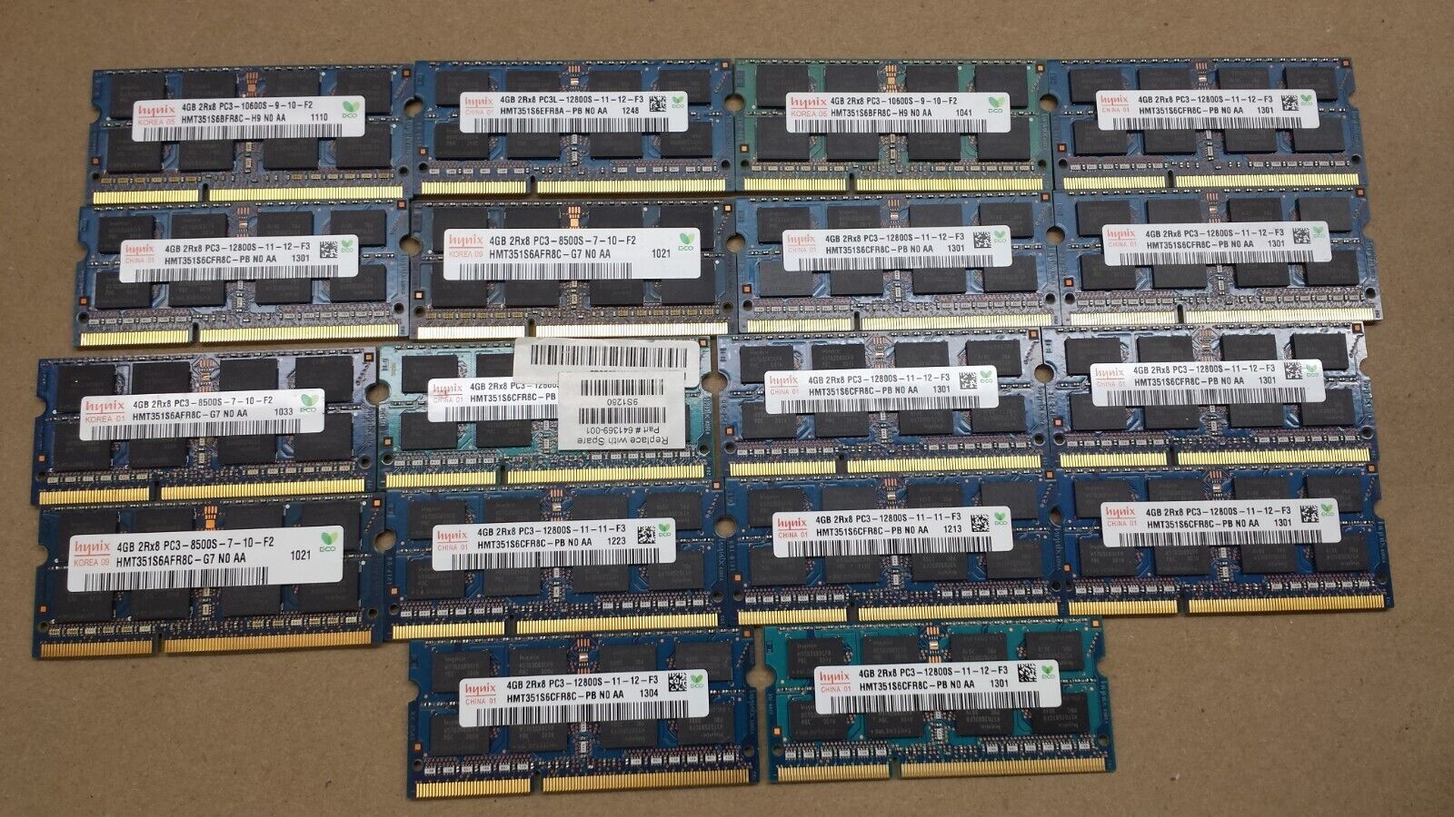 LOT OF 18 HYNIX 4GB (18X4GB) DDR3 LAPTOP RAM MEMORY (MM161)