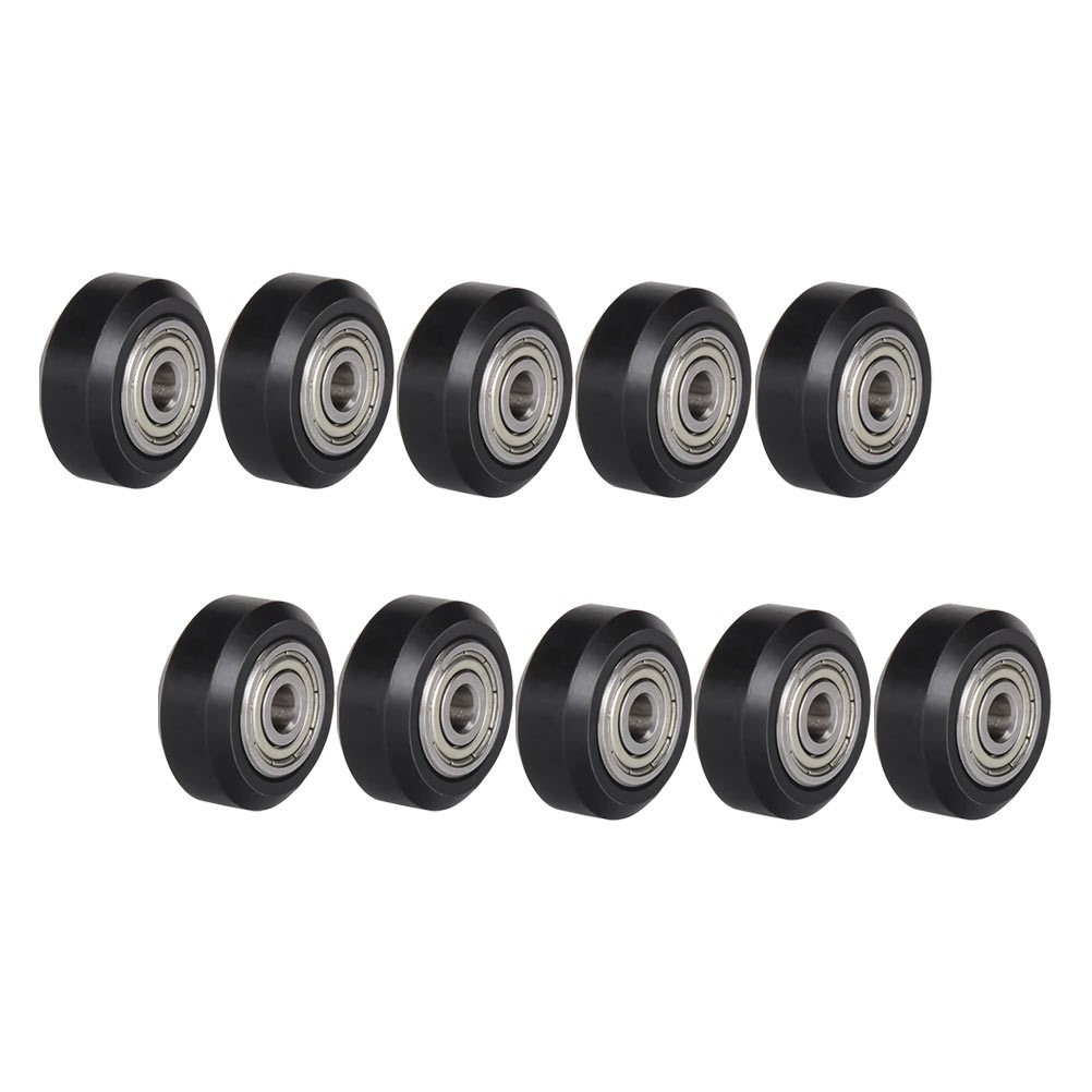 10Pcs Durable Plastic Bearing Pulley Wheels for 3D Printer V Groove Black