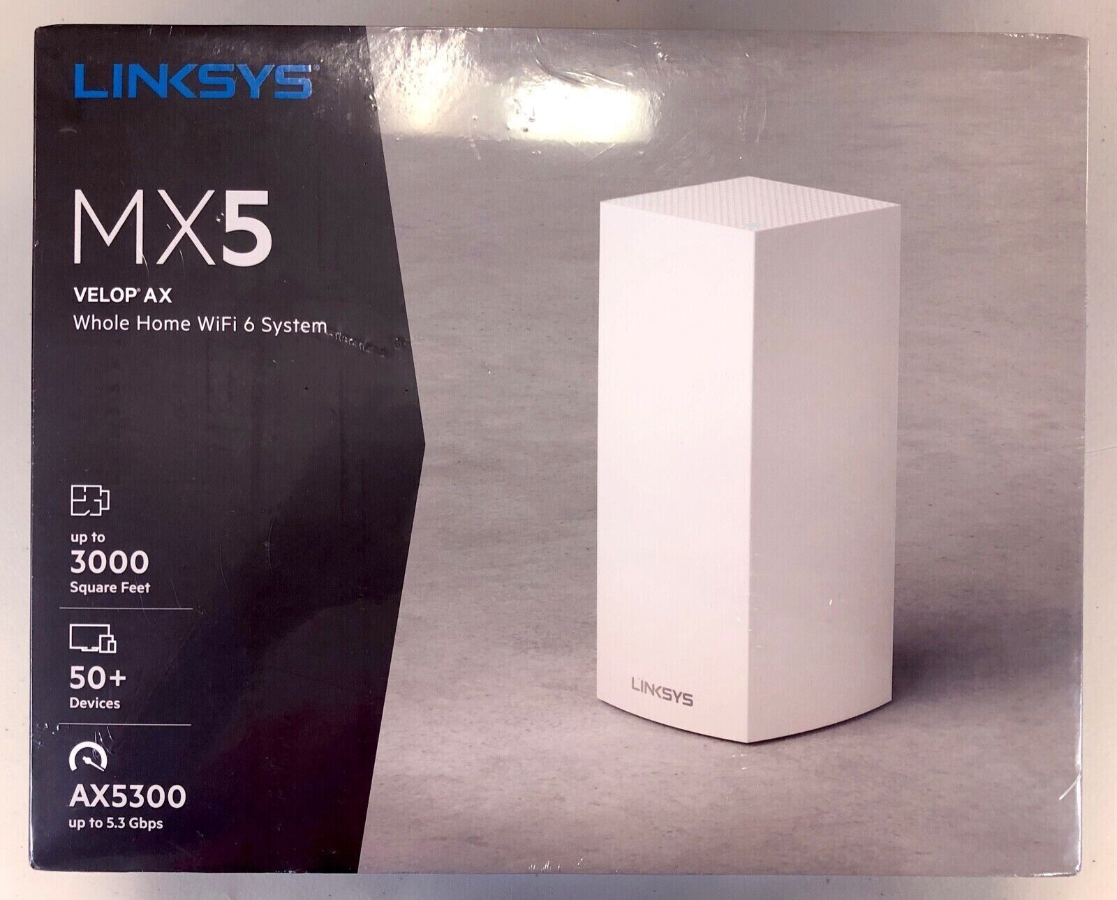 NEW SEALED Linksys MX5 Velop AX Whole Home Wi-Fi 6 System - AX5300 MX5300