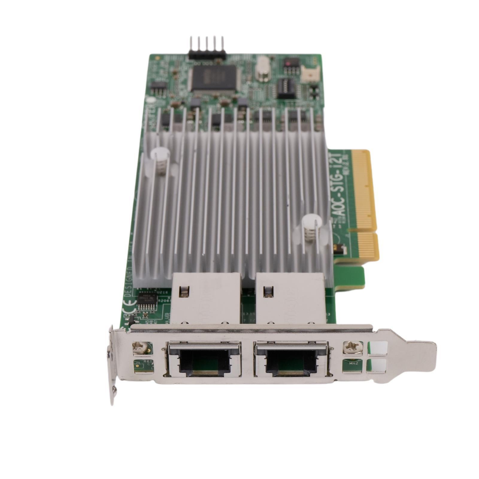 AS IS Supermicro AOC-STG-i2T 2Port 10GbE Ethernet PCIe NIC SFF w/Broken NIC Lock
