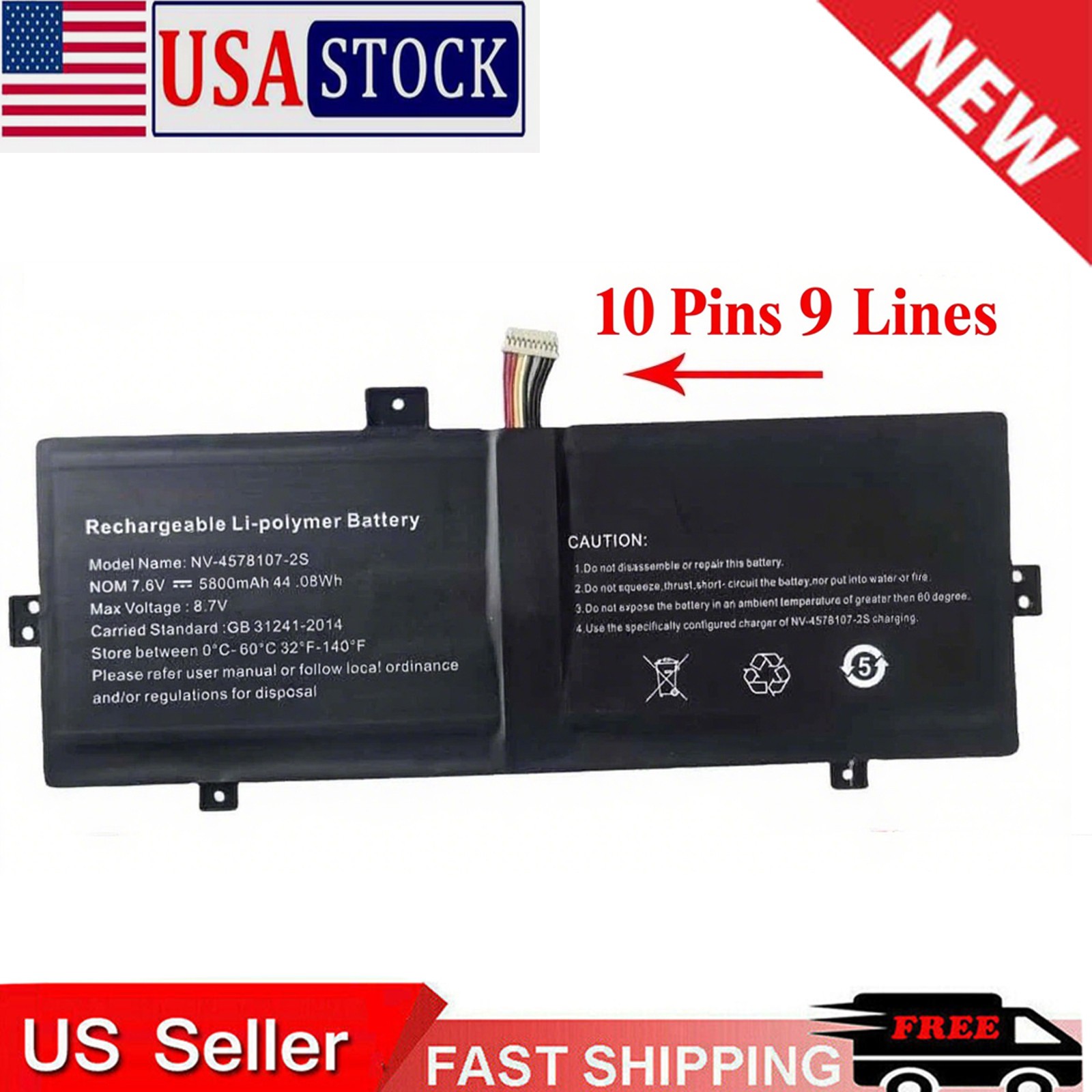 battery NV-3379107-2S, NV-4578107-2S For RTDPART 3379107, 3379107-2S, NV-3379107