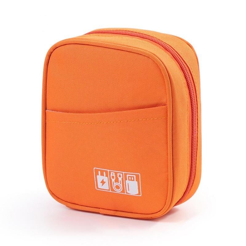 Solid Color Oxford Travel Cable Bag Shockproof Multi Layer USB Charger Organizer