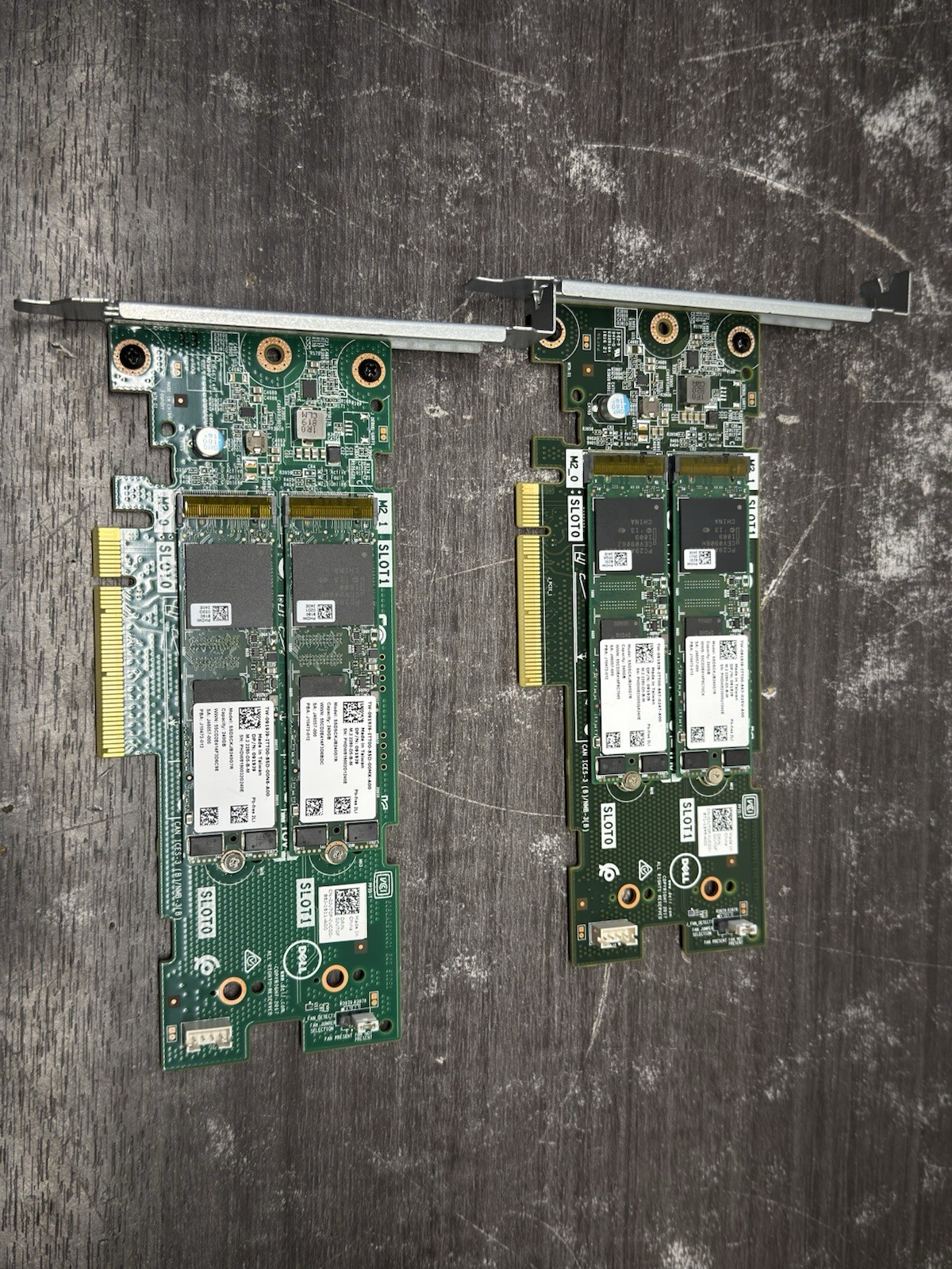 Lot Of 2 Dell PowerEdge BOSS Controller Card 0JV70F w 240GB m.2 SATA SSDs - A729