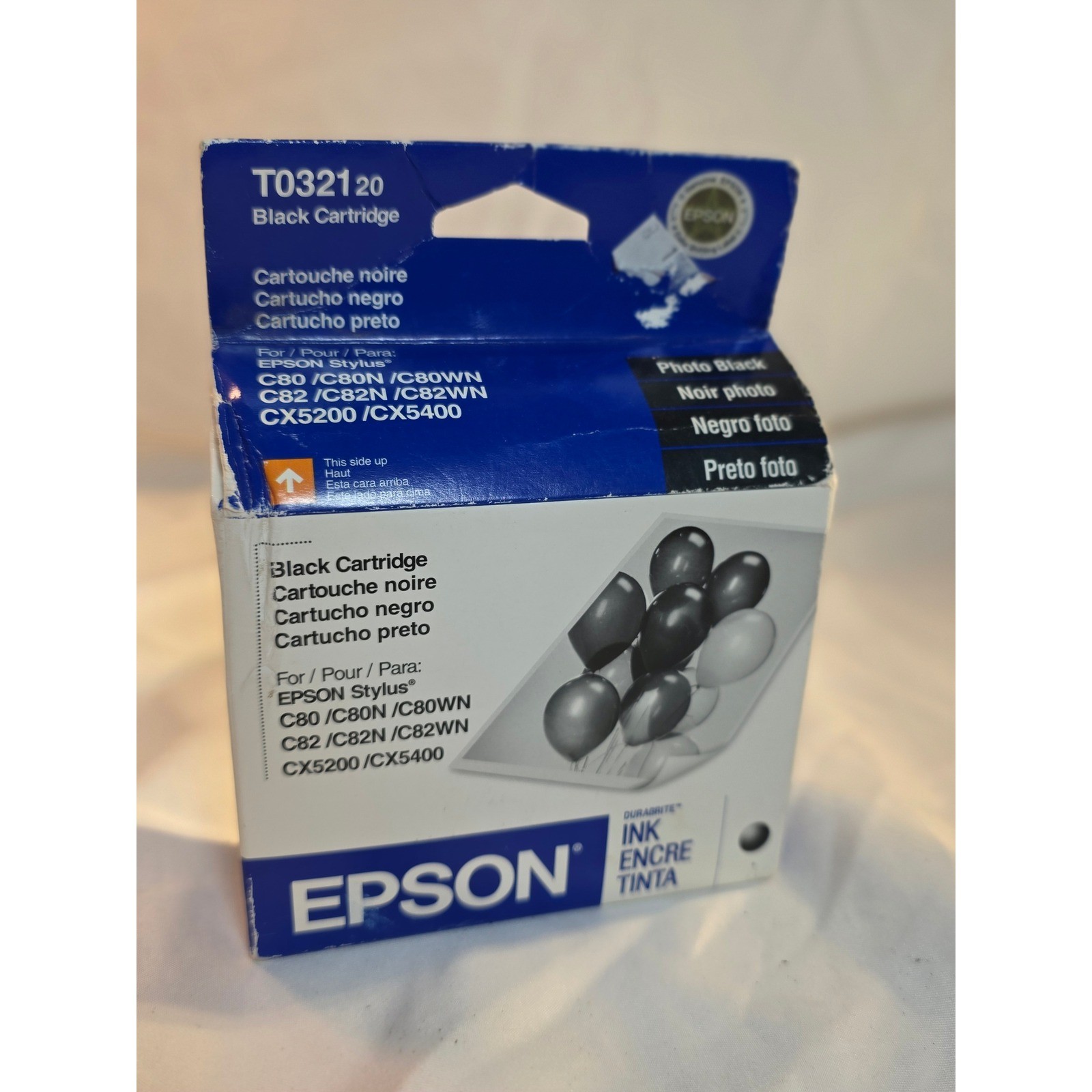 Epson T032120 Photo Black Ink Cartridge C80 C82 CX5200 CX5400 Durabrite Sealed
