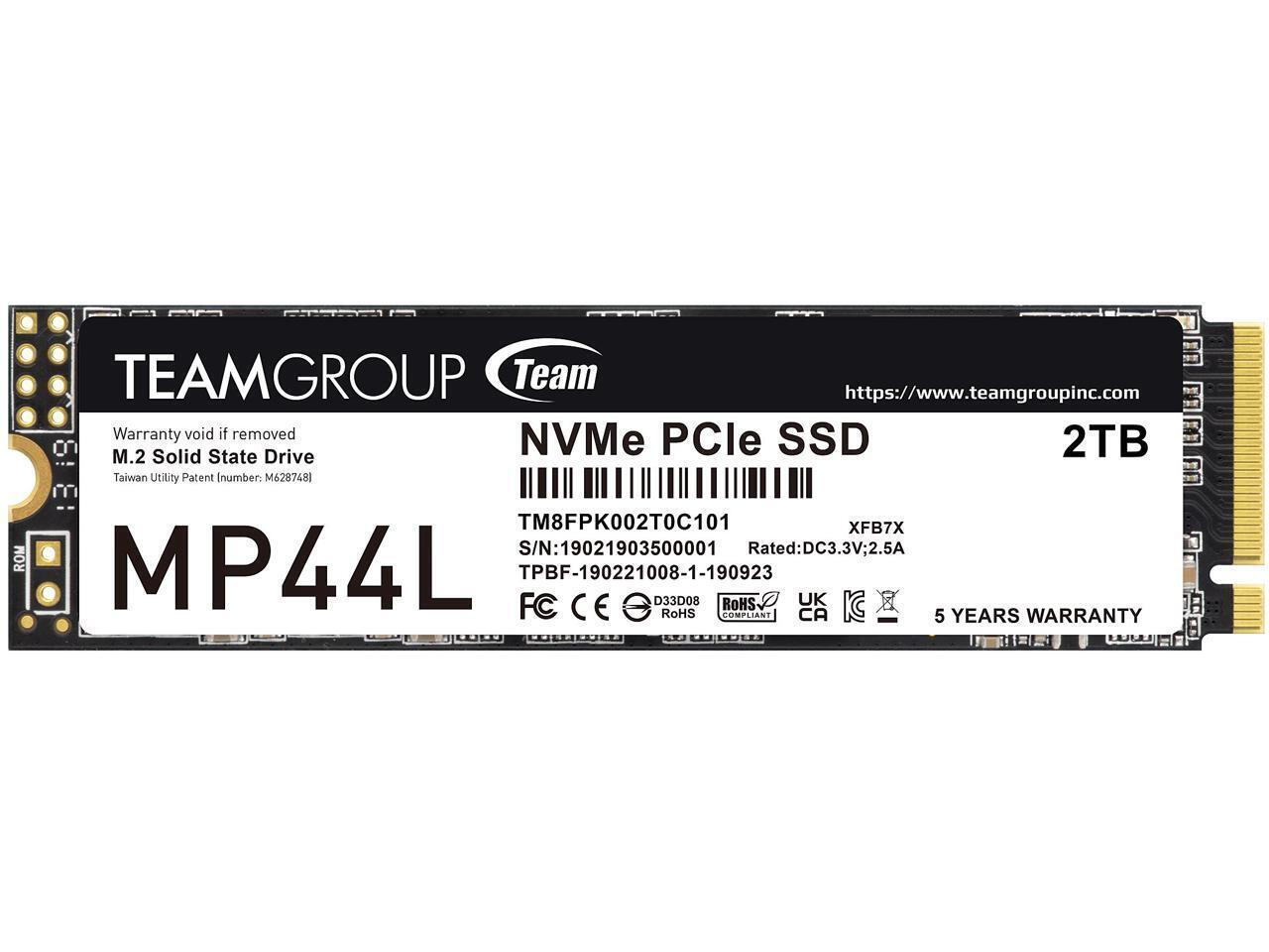 Team Group MP44L M.2 2280 2TB PCIe 4.0 x4 with NVMe 1.4