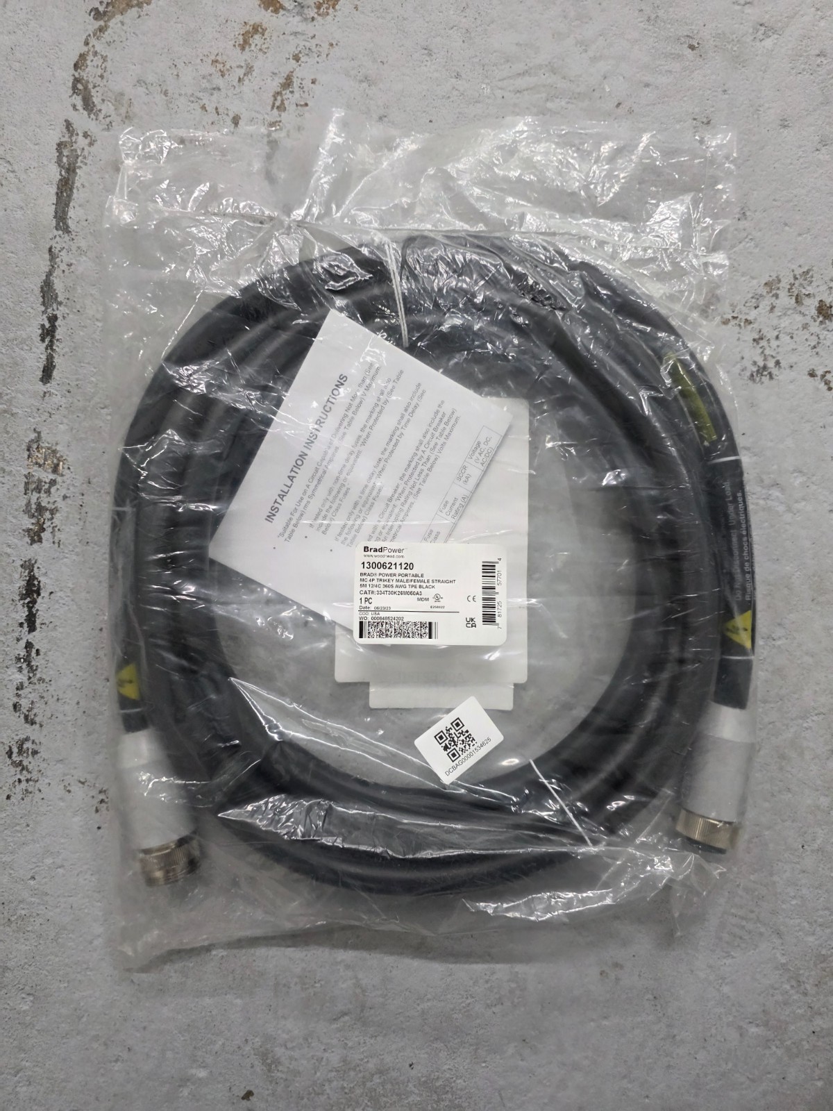Brad Power Sensor Cables / Actuator Cables BP C 4P M/MFE TK ST #12 BK TPE