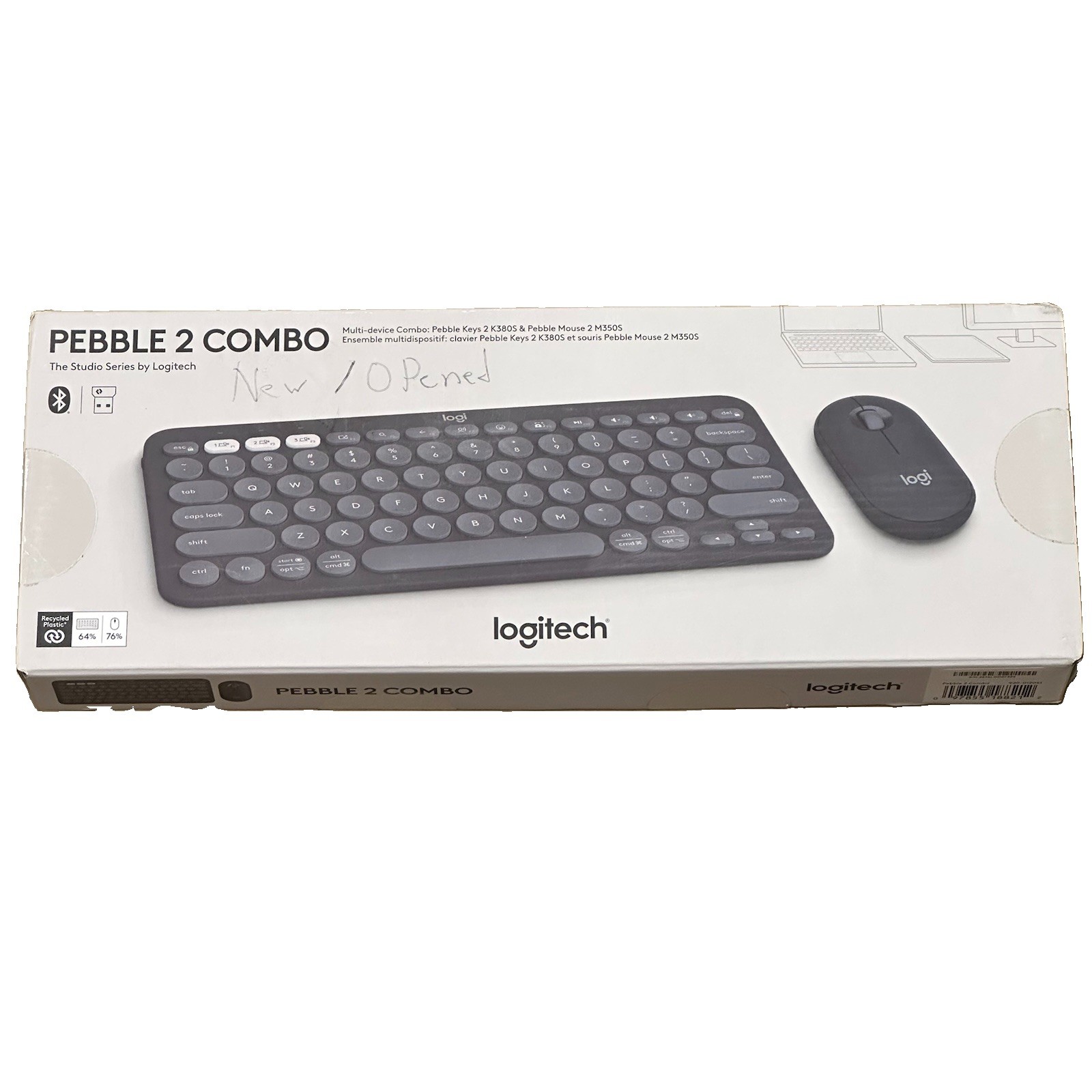 Logitech Pebble 2 Combo M350s, K380s, Wireless Keyboard and Mouse Tonal Graphite