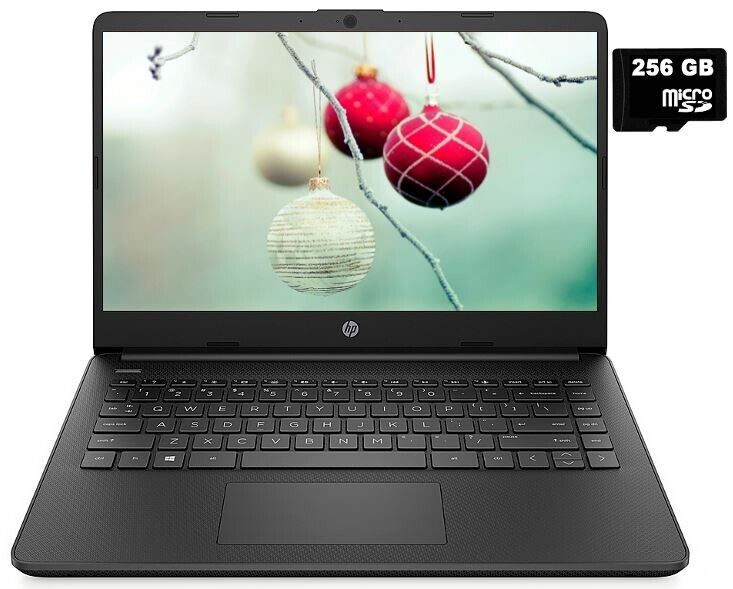 Newest HP 14\'\' HD Laptop AMD Dual Core CPU 8GB RAM 320GB (64+256) Win11 Black