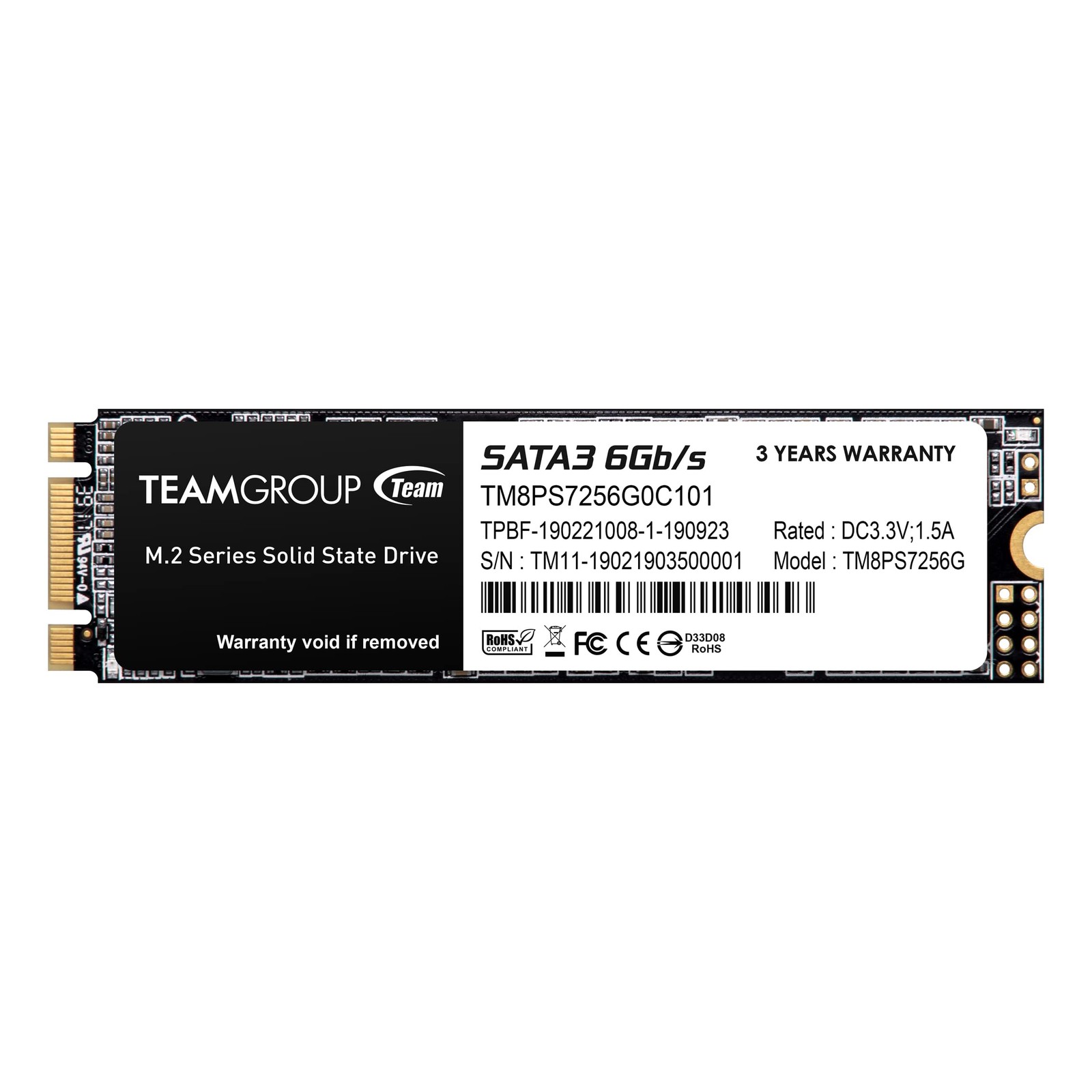 Team Group MS30 M.2 256 Go Série ATA III 256 GB Black