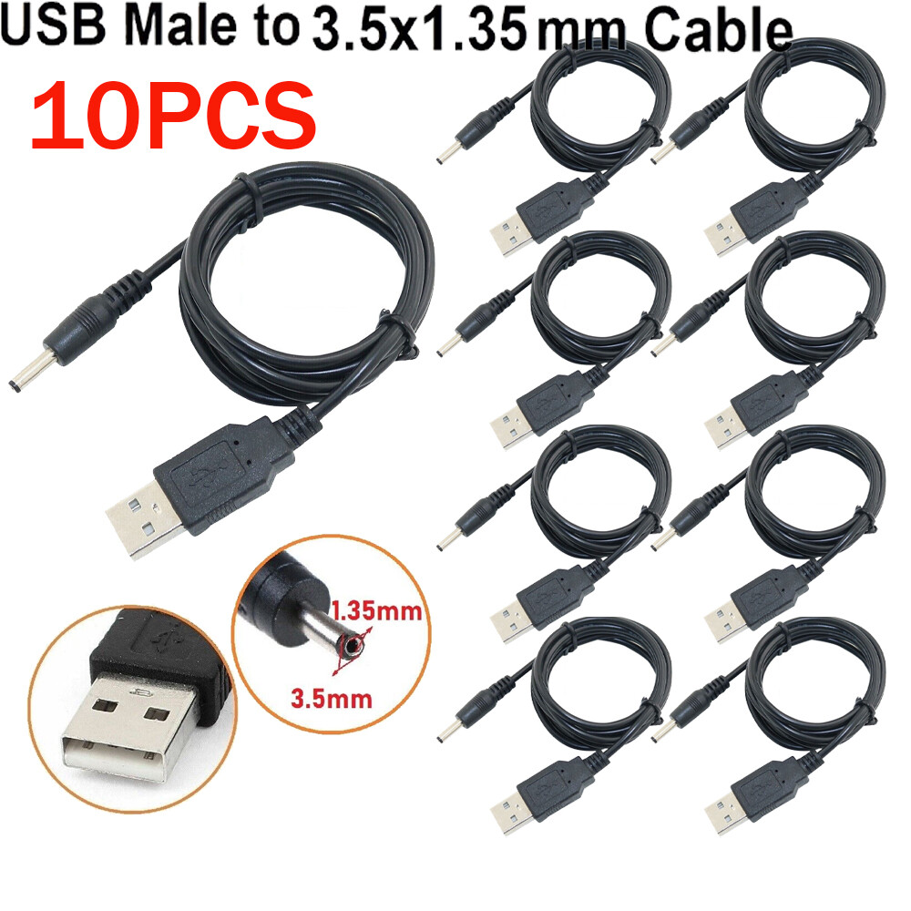 50CM USB Male to 3.5*1.35mm DC 5V 3.3mm diameter Charging Cable Adapter Cord 10x