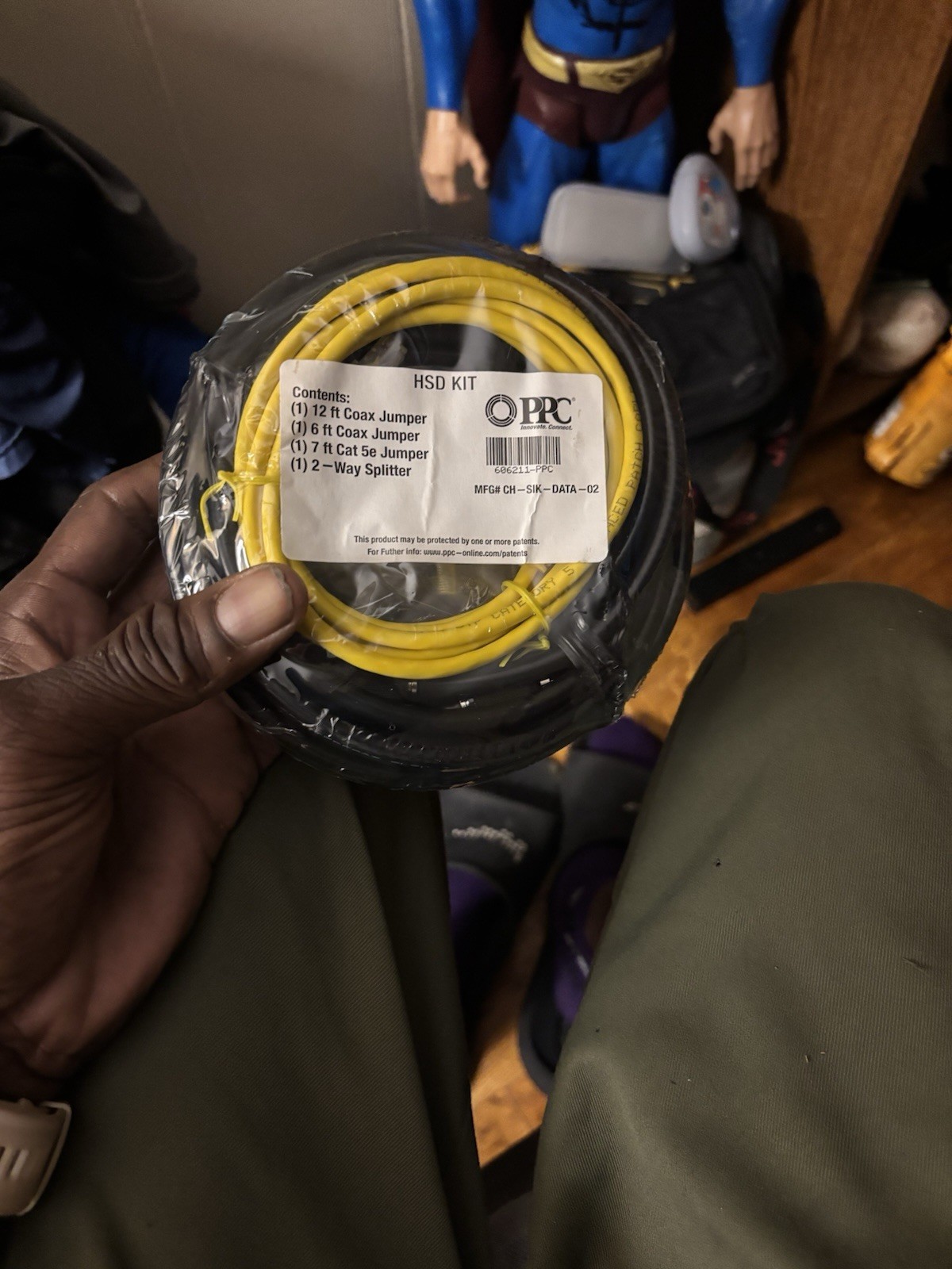 PPC 606211-PPC HSD Kit 12ft 6ft Coax Jumper , 7ft Cat 5e Jumper , 2-Way Splitter