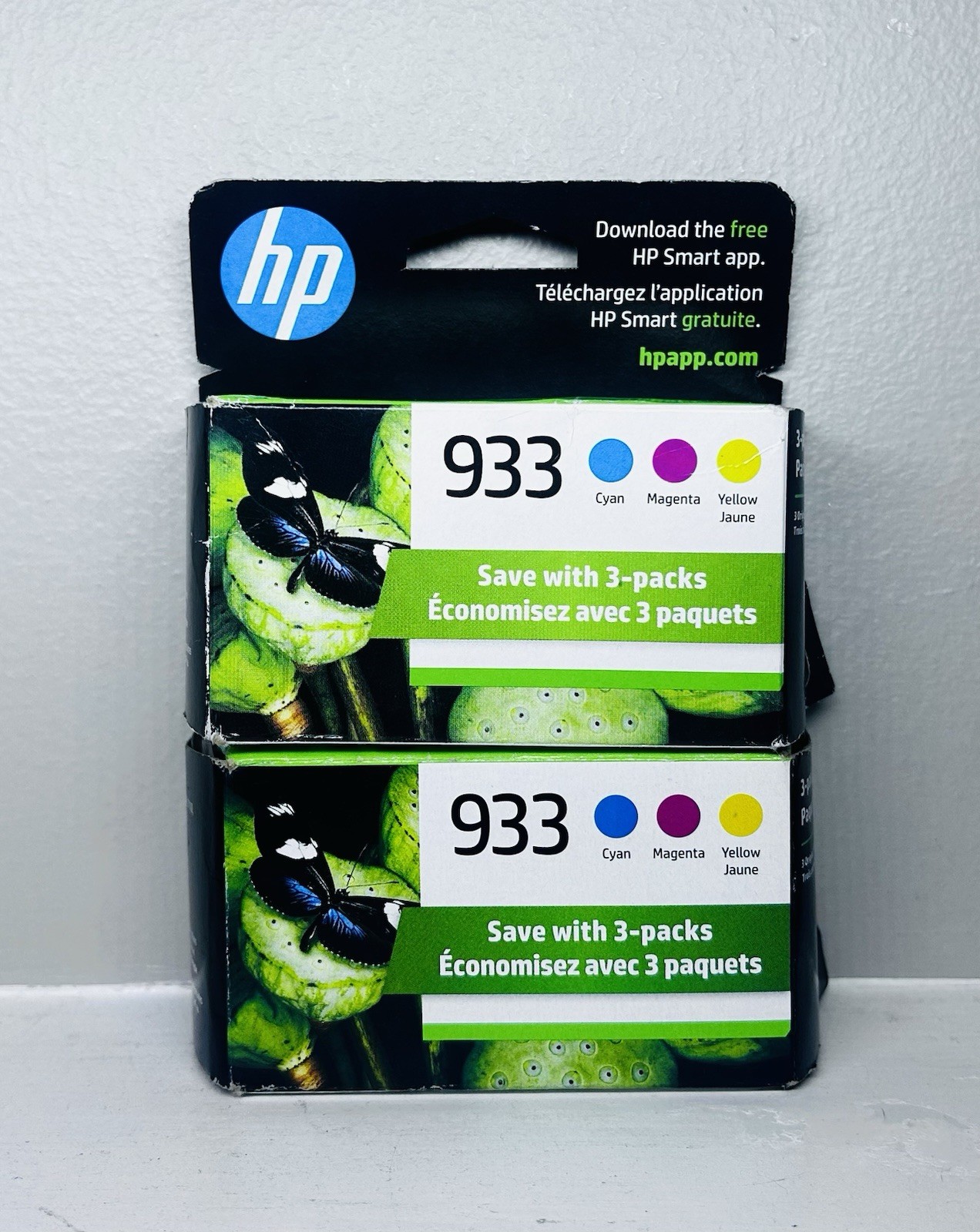 2 X HP 933 Cyan Magenta Yellow Ink Cartridges 3 Pack Genuine Exp 03/25 & 11/25-