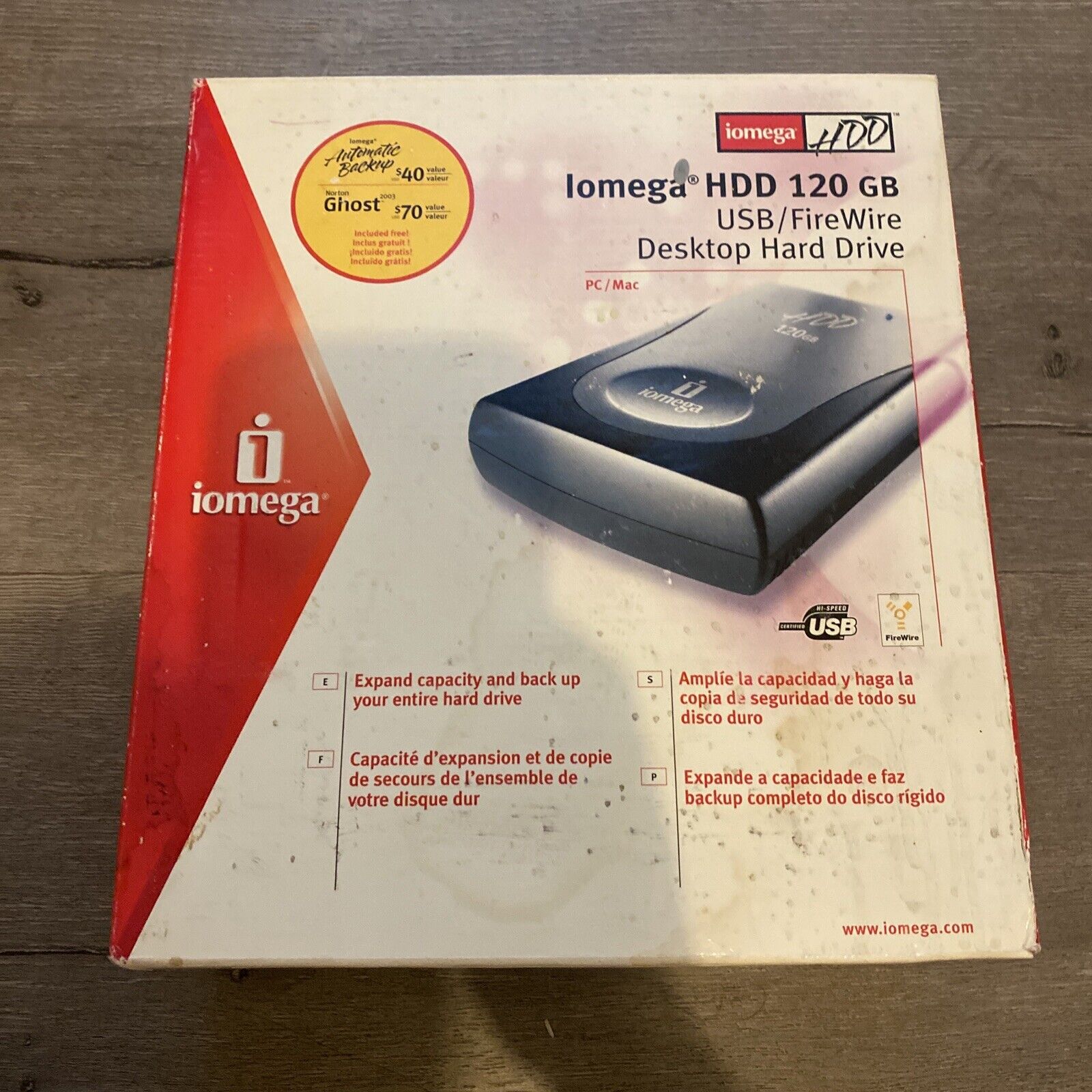 Iomega 120 GB Portable Hard Drive HDD PC or Mac - New Opened Box